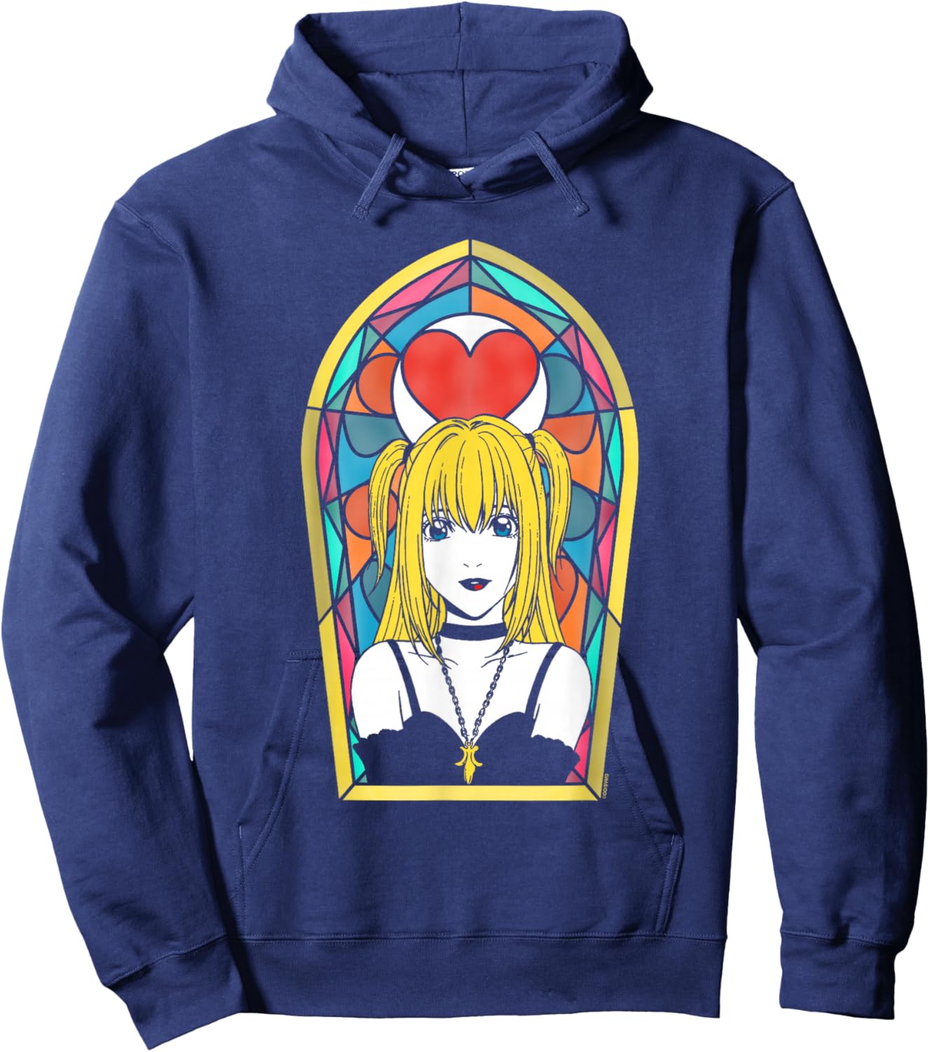 Death Note Misa Amane Stained Glass Window Portrait Anime Hoodie - Hoodie | Navy