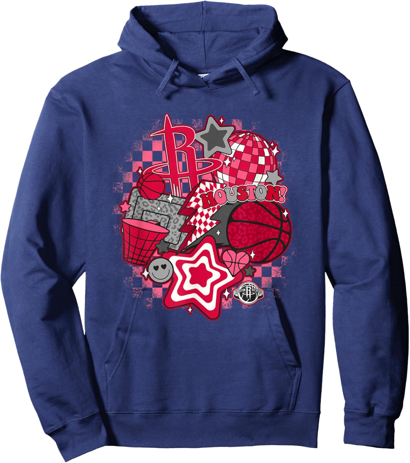 NBA Houston Rockets Psychedelic Basketball Collage Hoodie - Hoodie | Navy