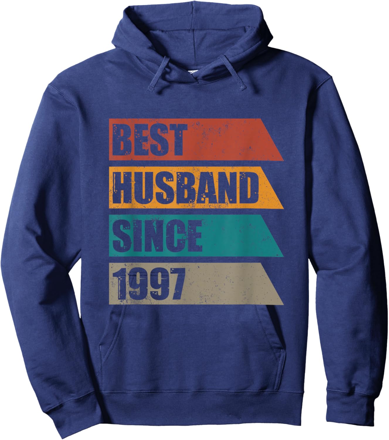 Retro Distressed Best Husband Since 1997 29 Year Anniversary Hoodie - Hoodie | Navy