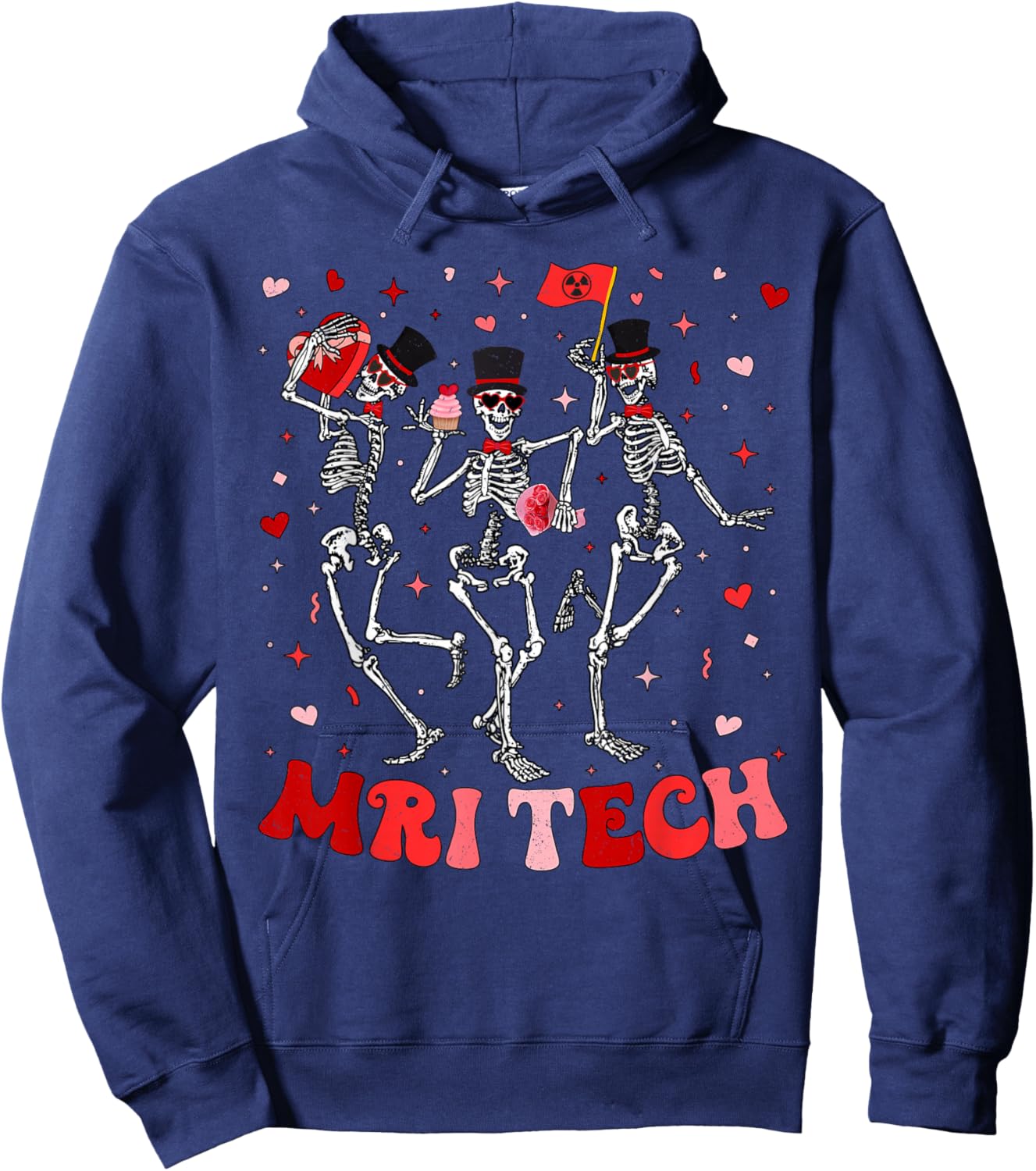 Skeleton MRI Radiology MRI Technologist MRI Tech Valentines Hoodie - Hoodie | Navy