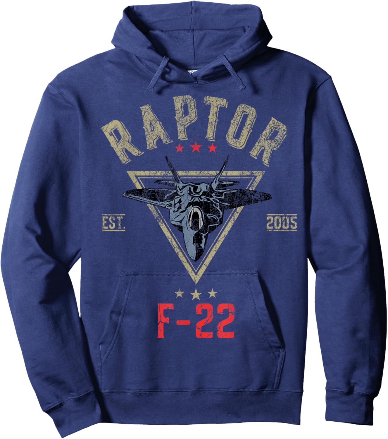 Vintage F-22 Raptor Fighter Jet | Aircraft Veteran Hoodie - Hoodie | Navy