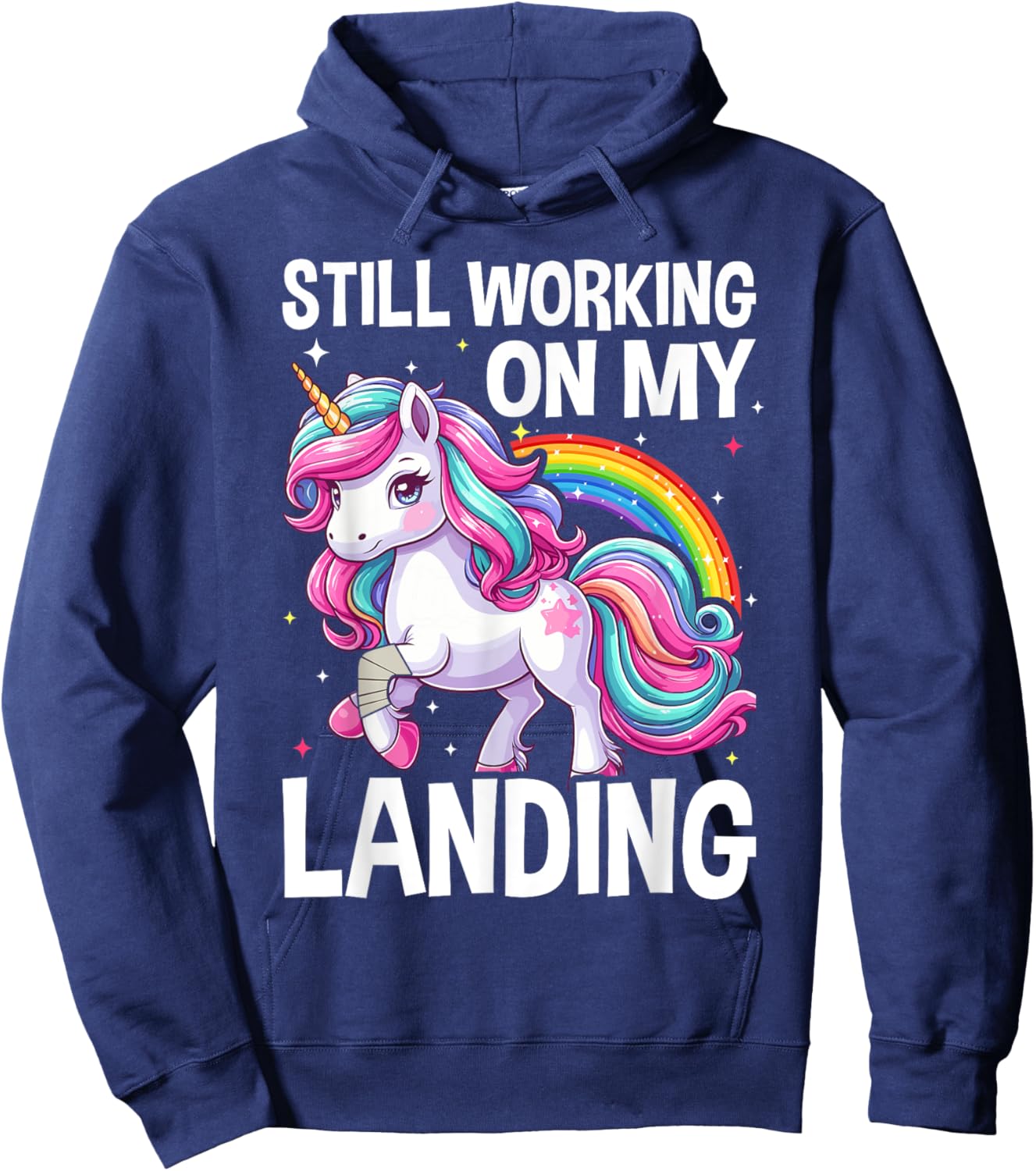 Still Working On My Landing Injury Broken Arm Cute Unicorn Hoodie - Hoodie | Navy