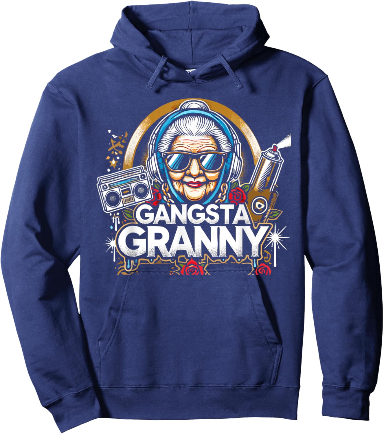 Emo Gangsta Granny Gangster Grandmother Grandma Grammy Hoodie - Hoodie | Navy