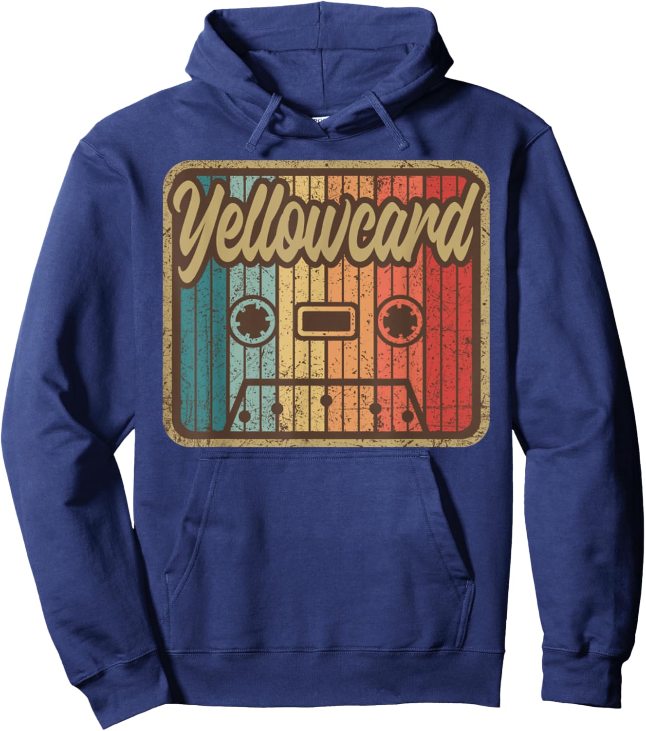 Cassette Yellow Card Vintage Music 2000s Rock Hoodie - Hoodie | Navy