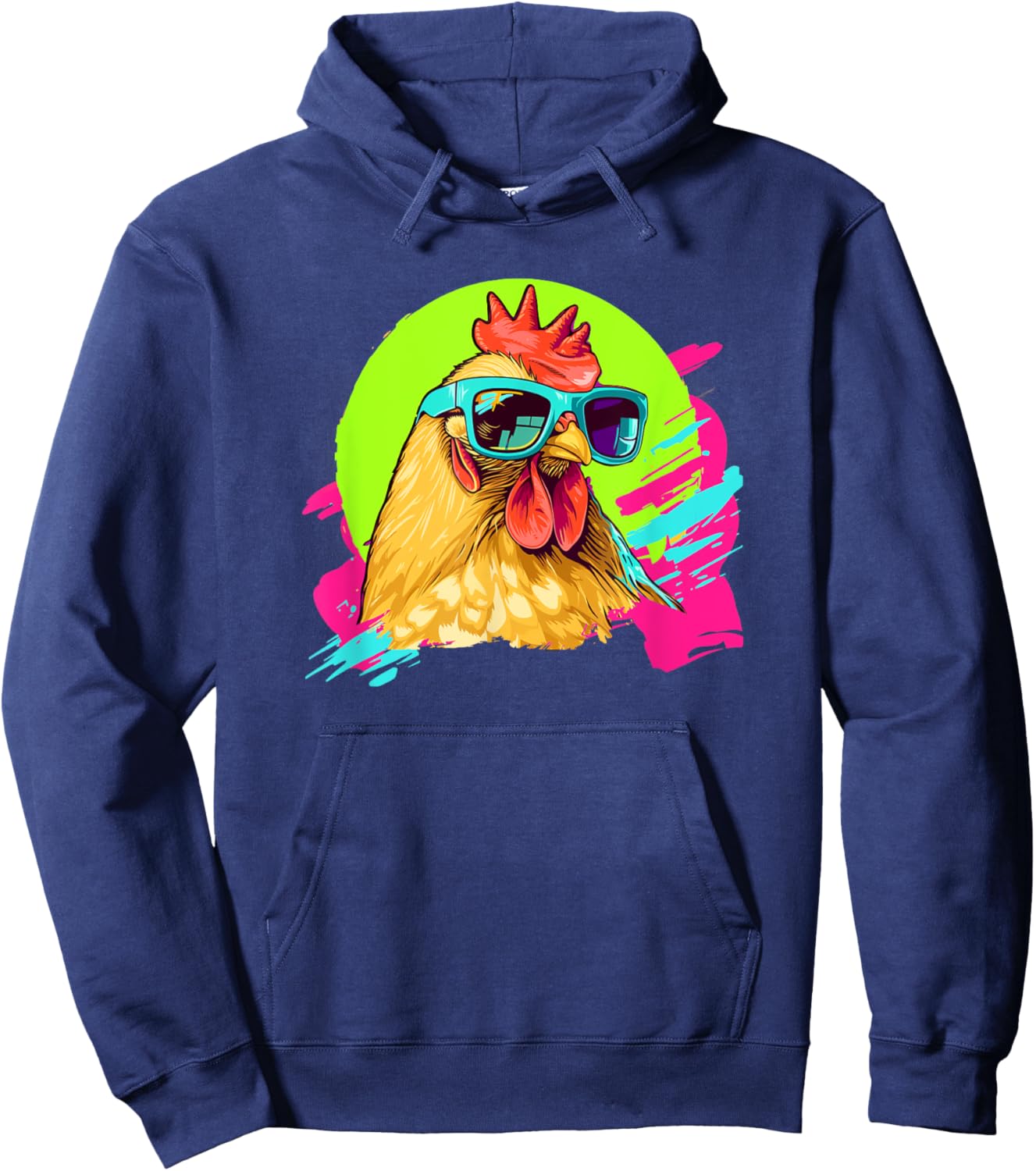 Funny Retro Vintage 80s Buff Orpington Chicken Lover Hoodie - Hoodie | Navy