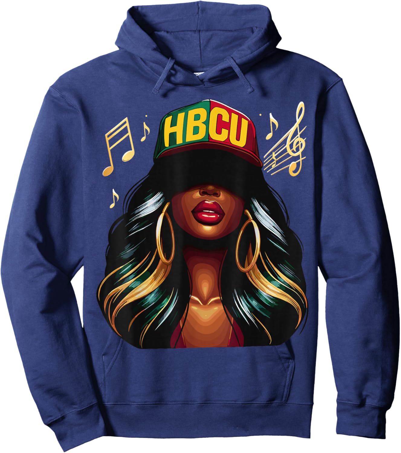 Beautiful Black Girl HBCU Hoodie - Hoodie | Navy