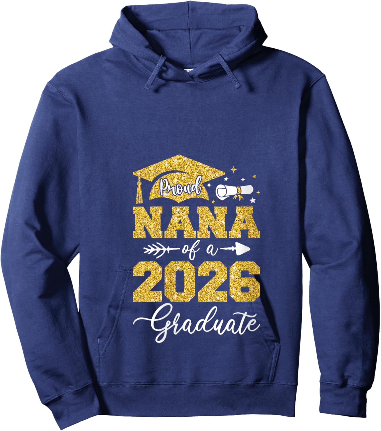 Women's Proud Nana of a 2026 Graduate Class of 2026 Graduation Party V-Neck Hoodie - Hoodie | Navy