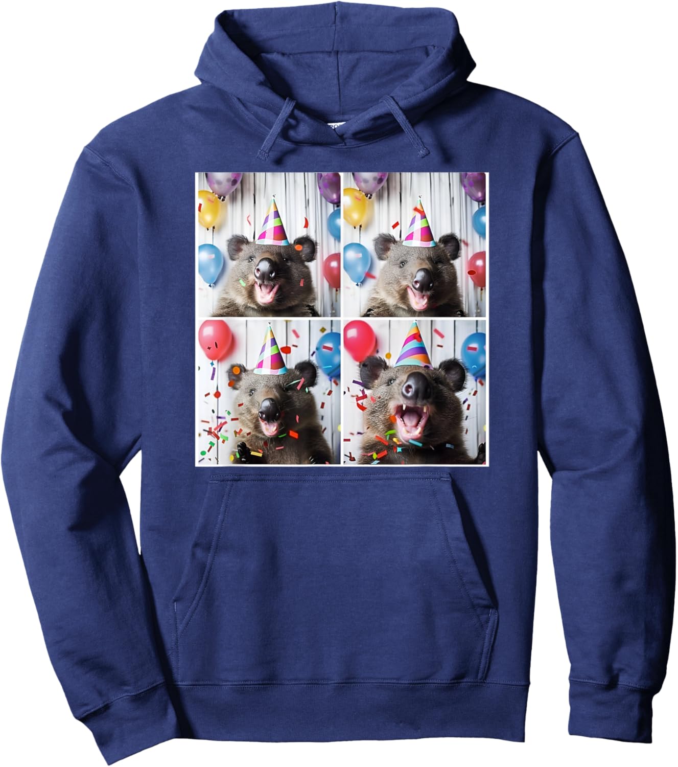 Wombat Lover Australian Animal Party Hat Wombat Birthday Hoodie - Hoodie | Navy