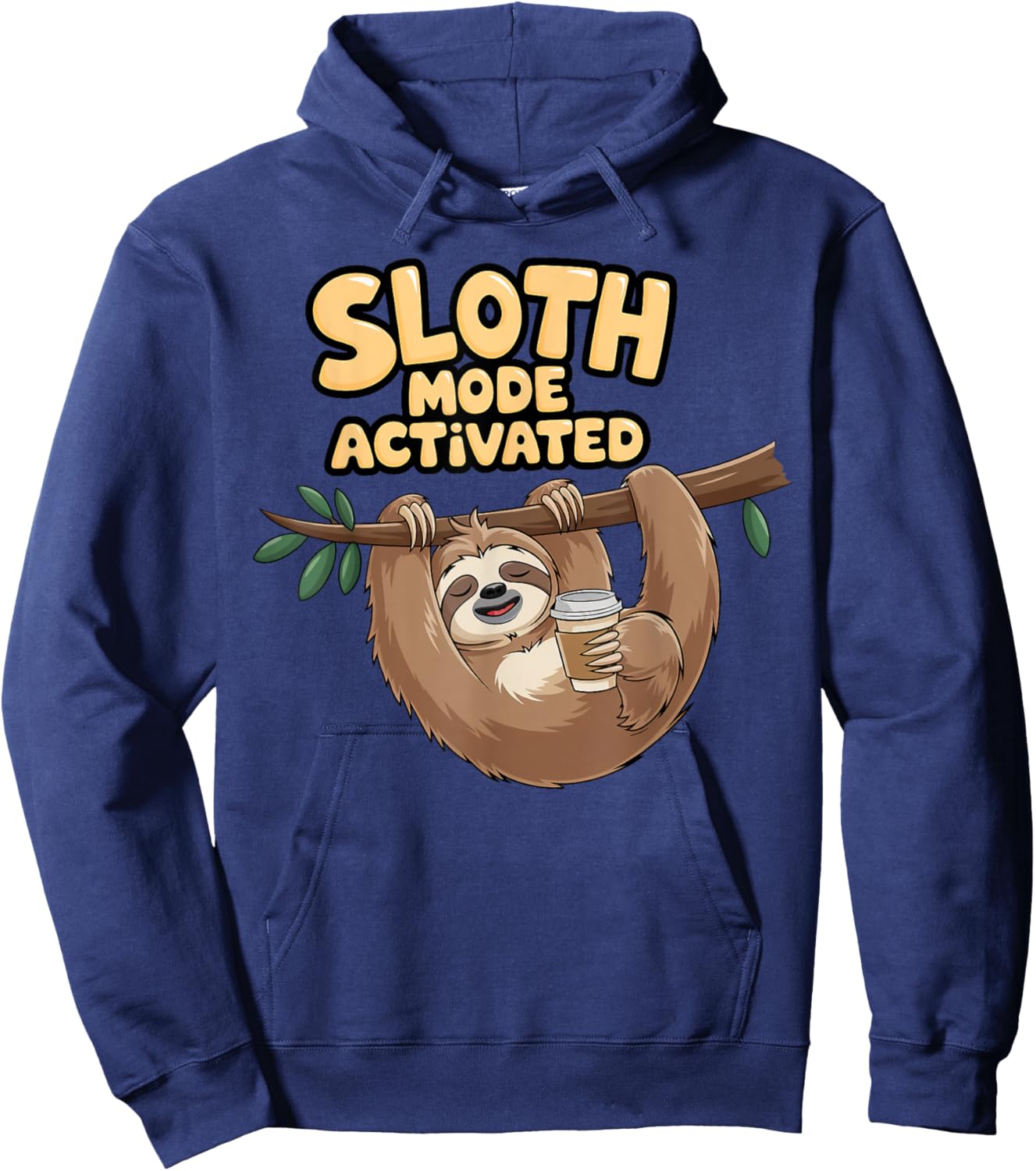 Sloth Mode Activated Relaxed Coffee Lover Hoodie - Hoodie | Navy