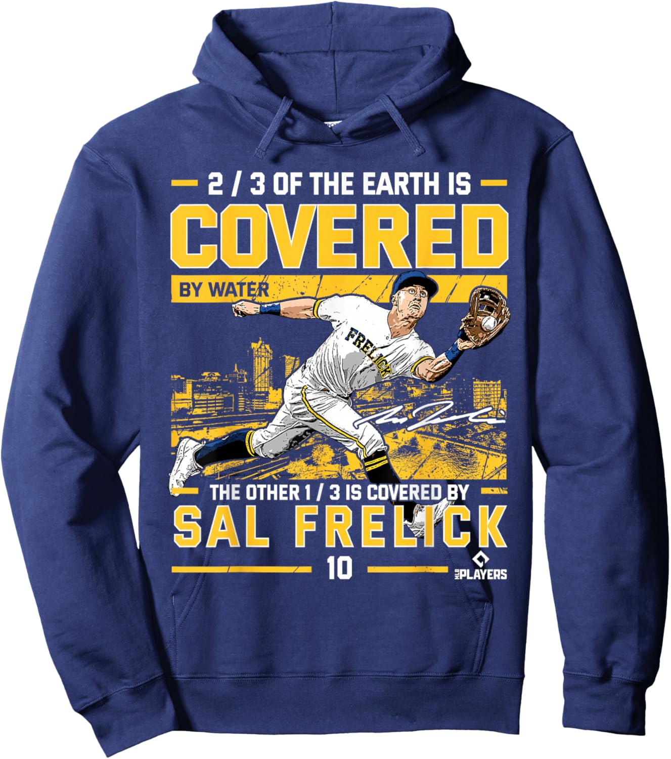 Covered Sal Frelick Milwaukee Baseball MLBPA Hoodie - Hoodie | Navy