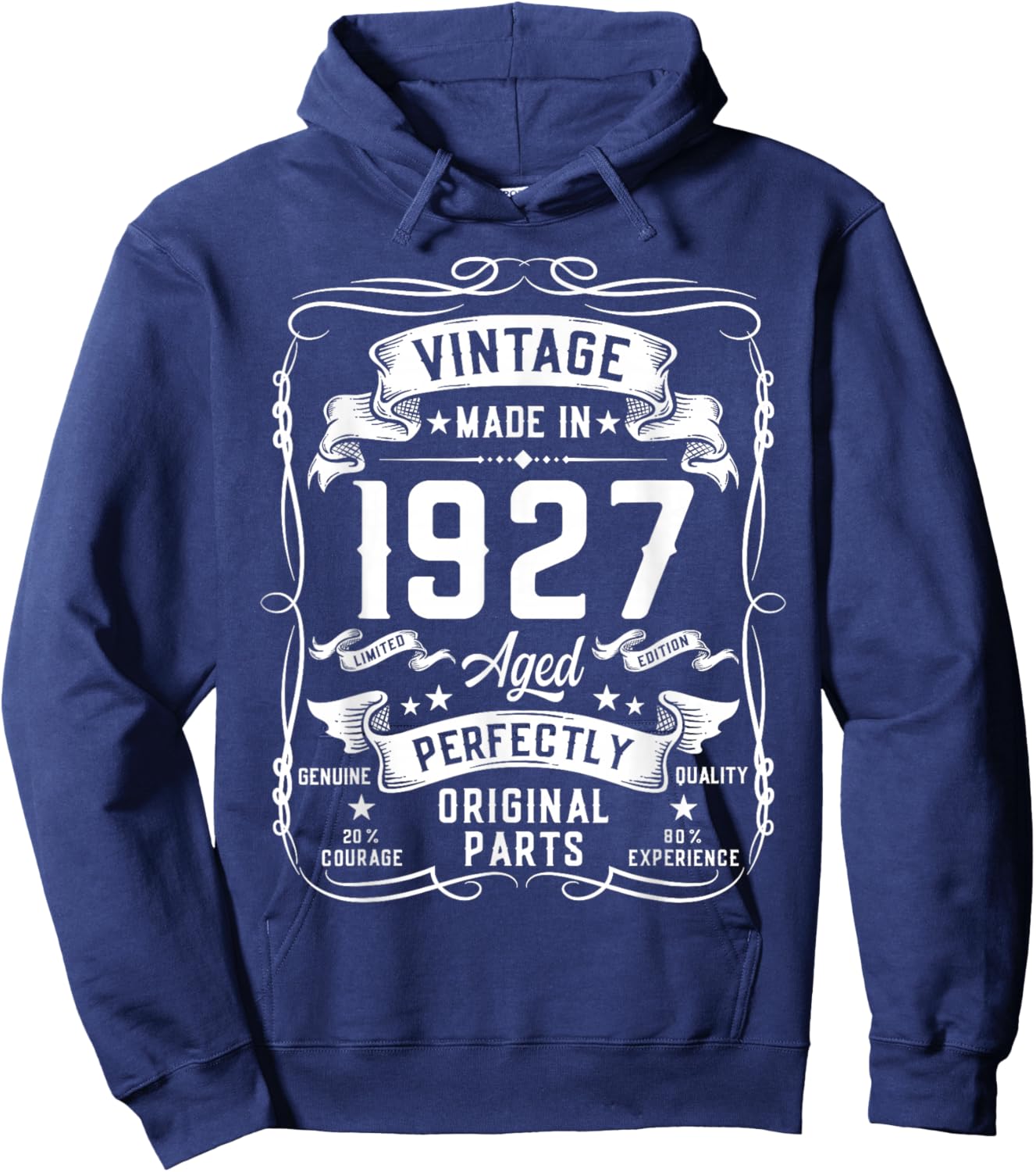 Vintage 1927 99yr 99th Birthday Gifts 99 Years Old Hoodie - Hoodie | Navy