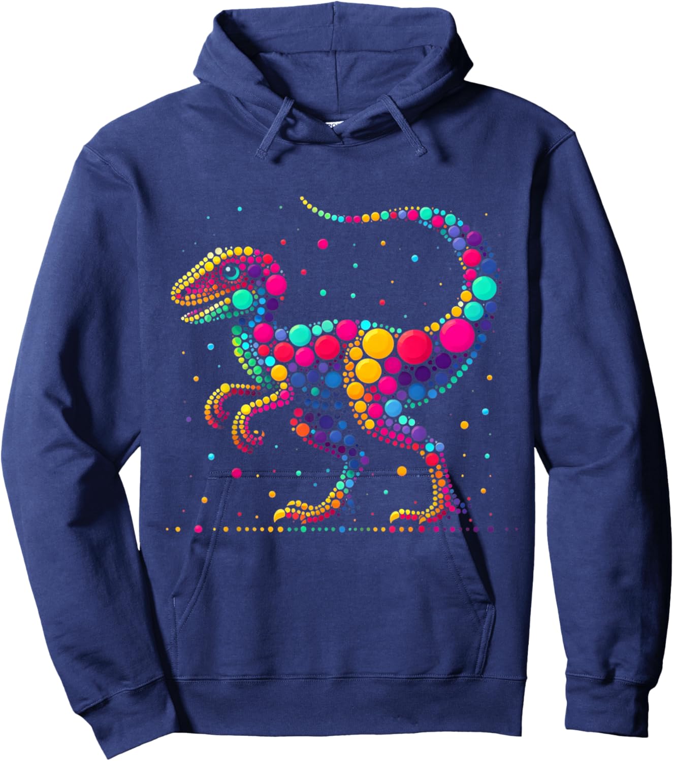 Happy Dot Day Colorful Design Polka Dot Dinosaur Boys Kids Hoodie - Hoodie | Navy