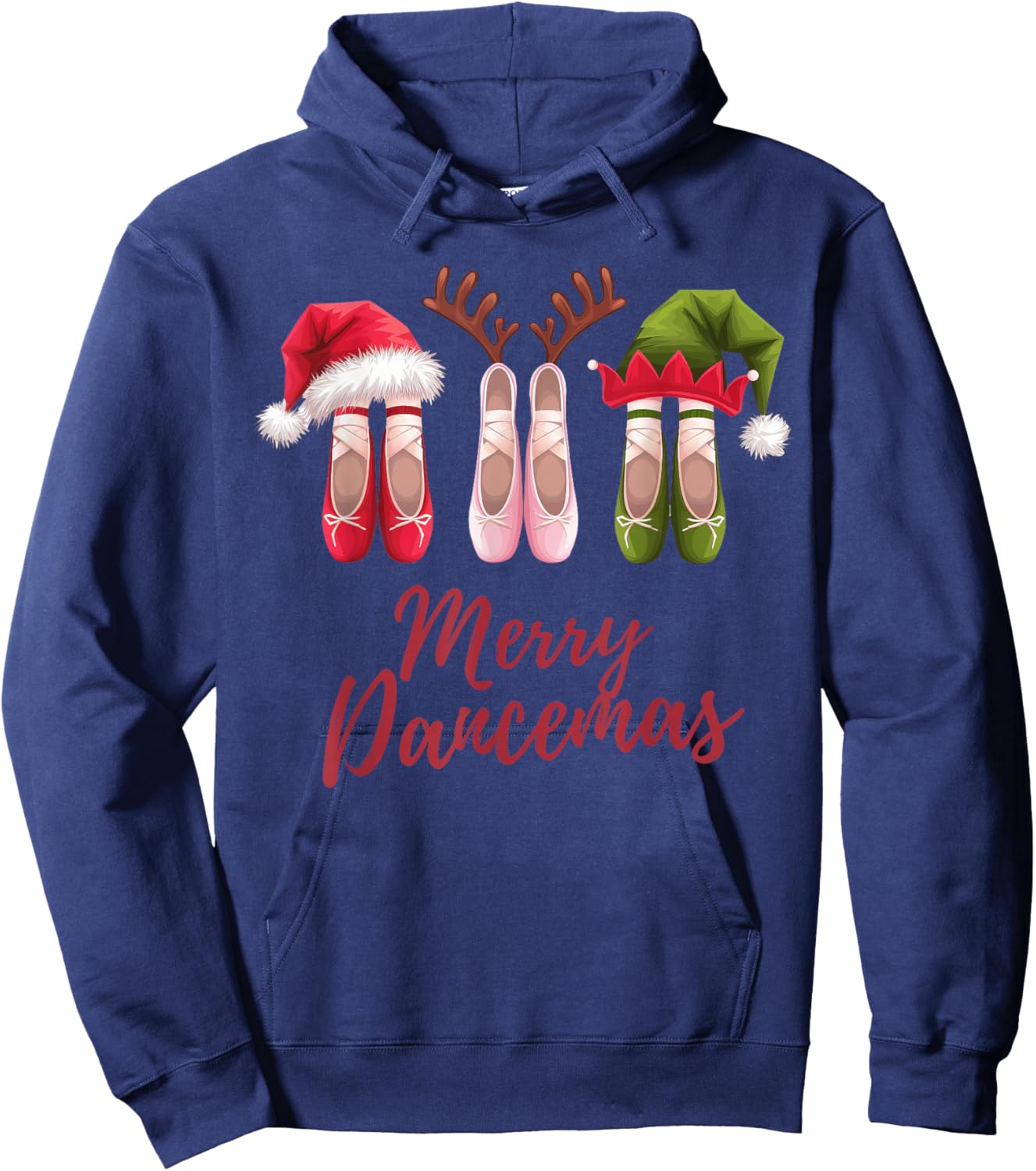 Ballet Dancer Ballerina Merry Dancemas Pointe Shoe Christmas Hoodie - Hoodie | Navy