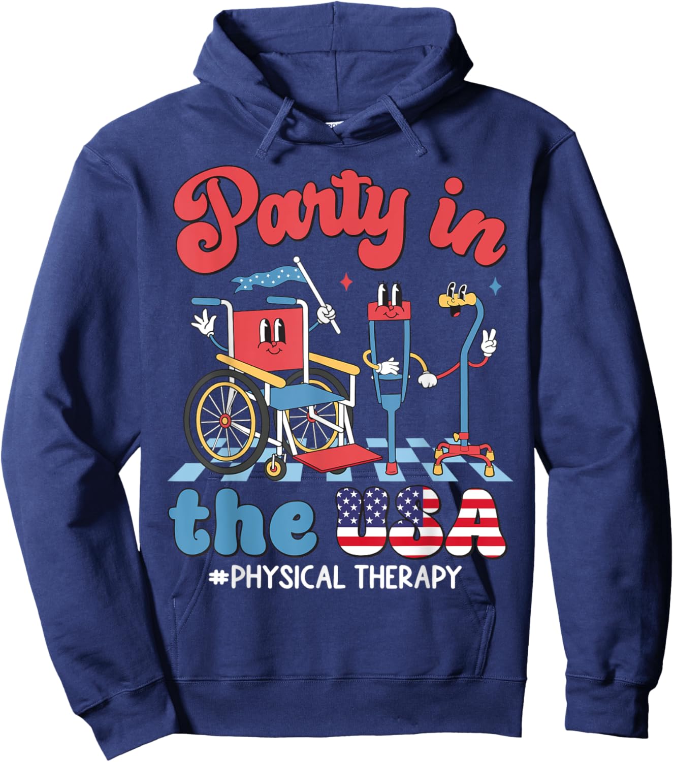 Party In The USA Physical Therapy PT Therapist 4th Of July Men Hoodie - Hoodie | Navy