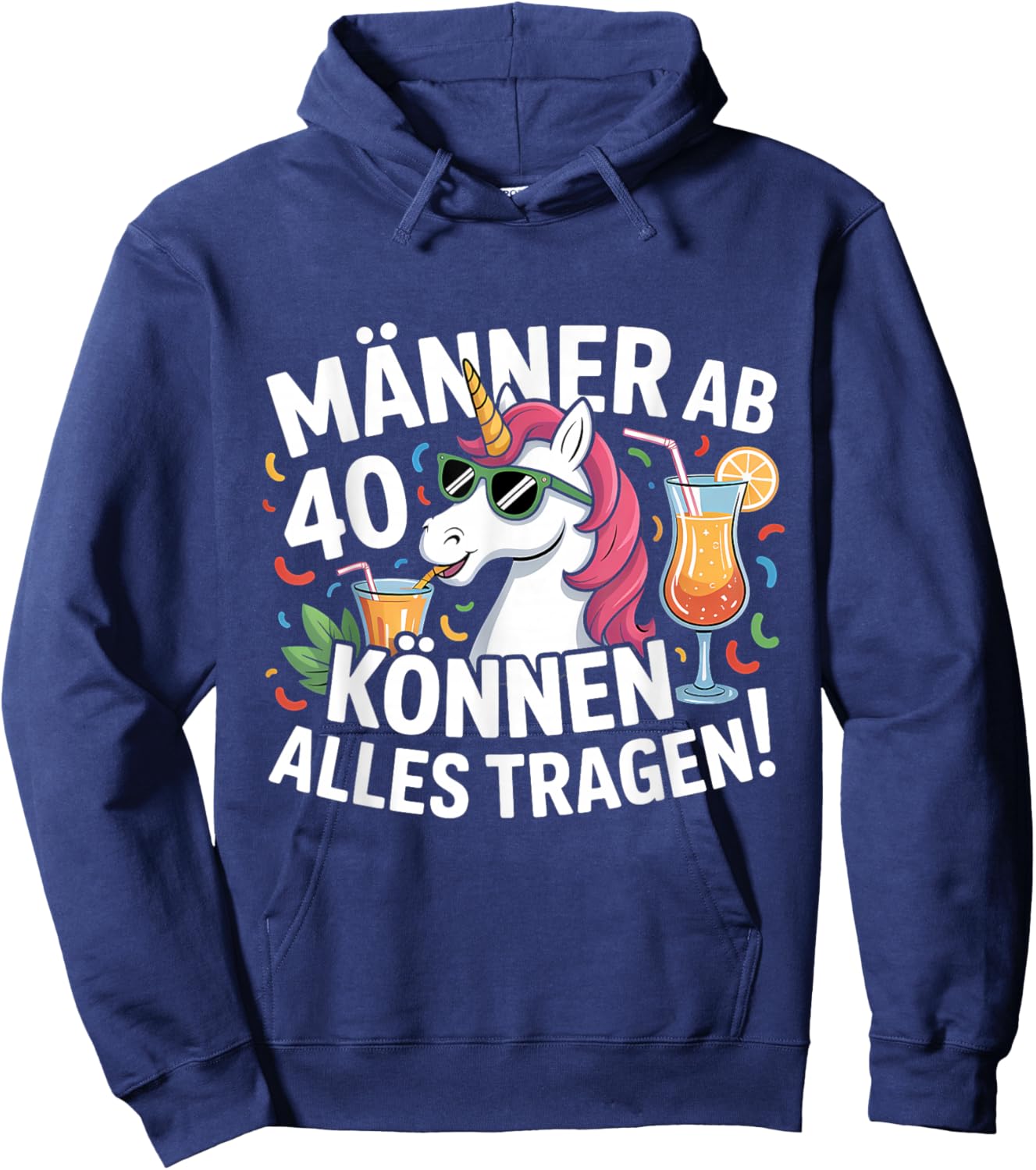 Männer Ab 40 Können Alles Tragen Einhorn Hoodie - Hoodie | Navy