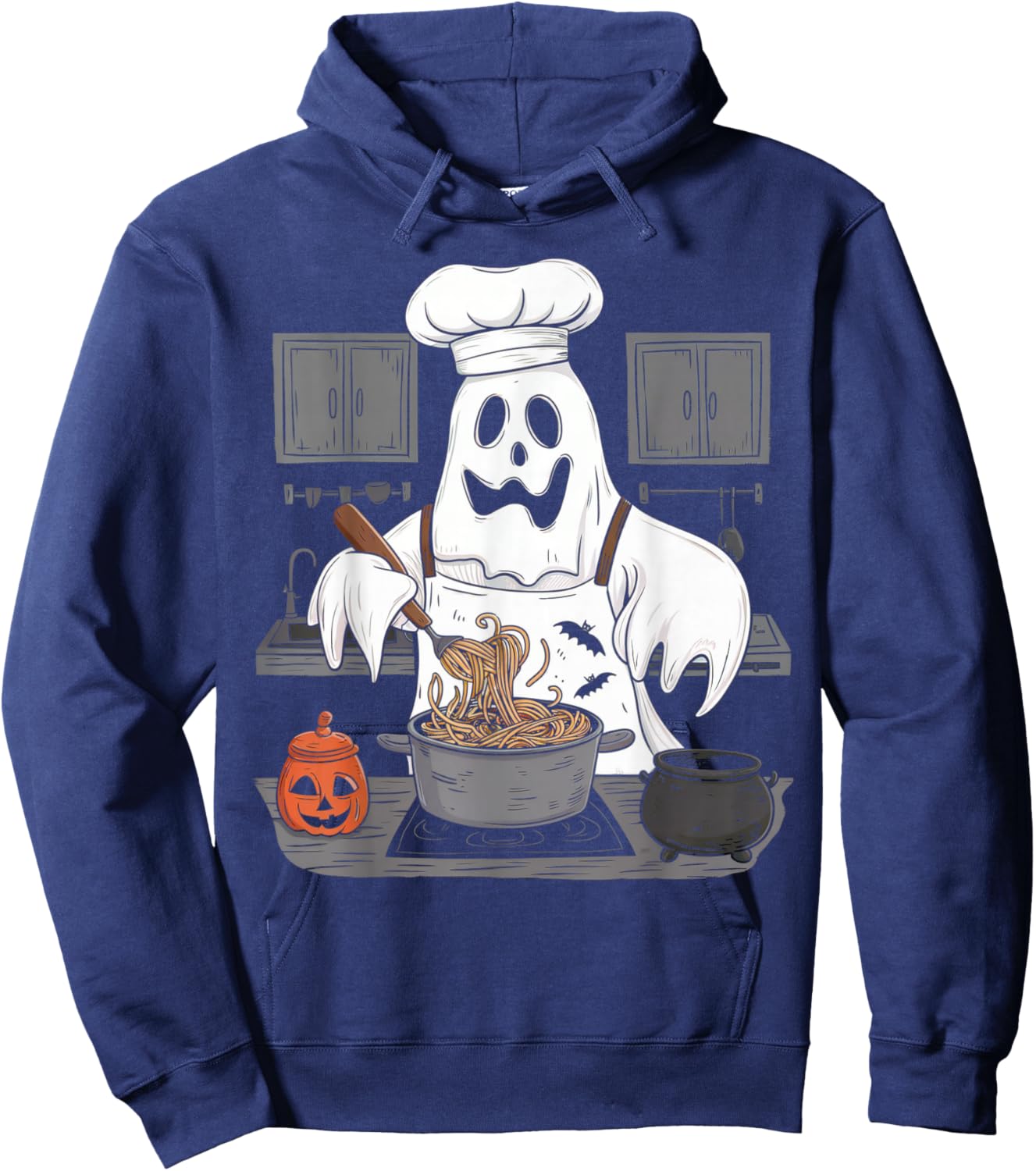 Ghost Cooking Halloween Chef Kitchen Restaurant Staff Crew Hoodie - Hoodie | Navy