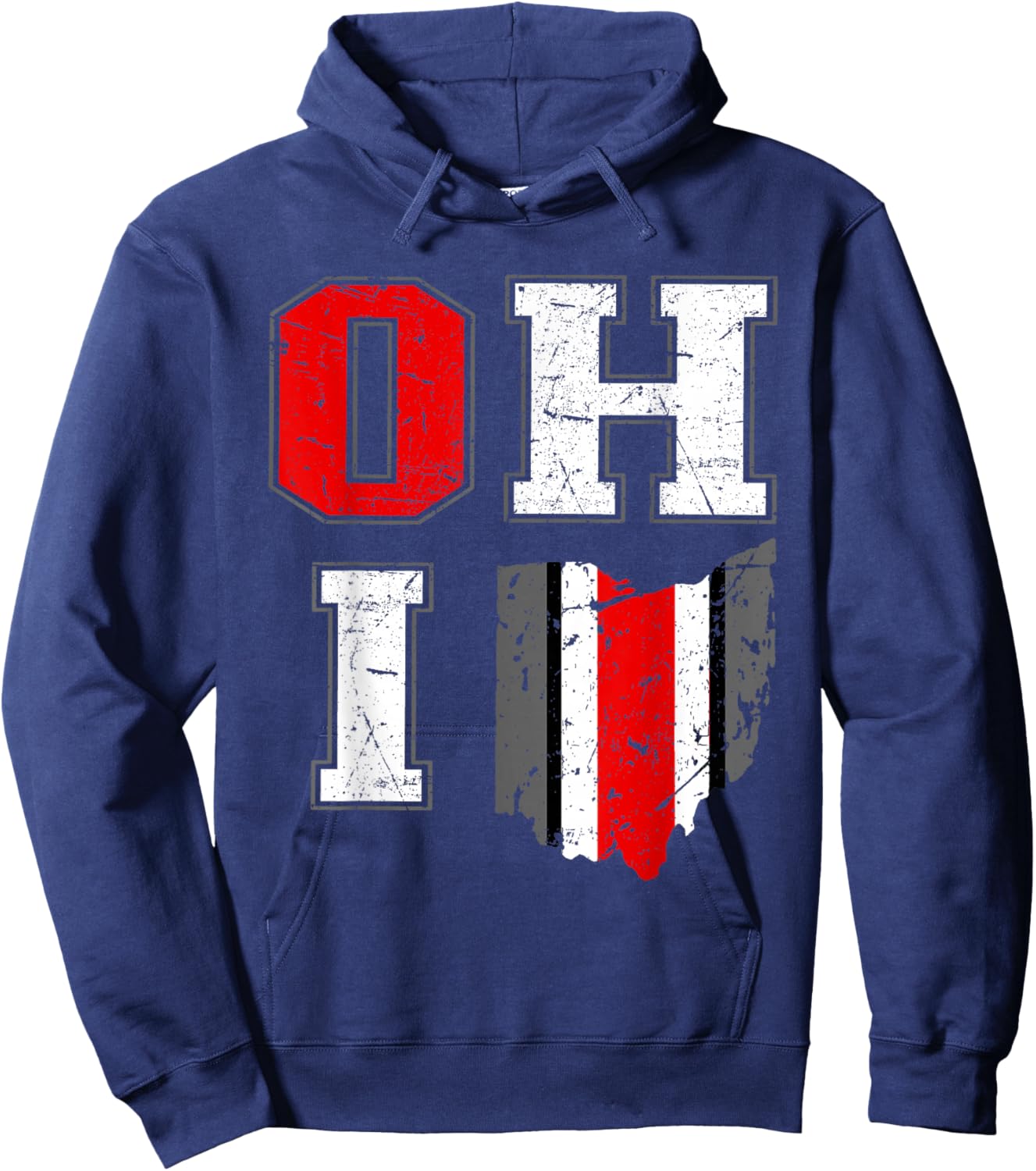 Vintage OHIO state of Ohio Map Women Men Hoodie - Hoodie | Navy