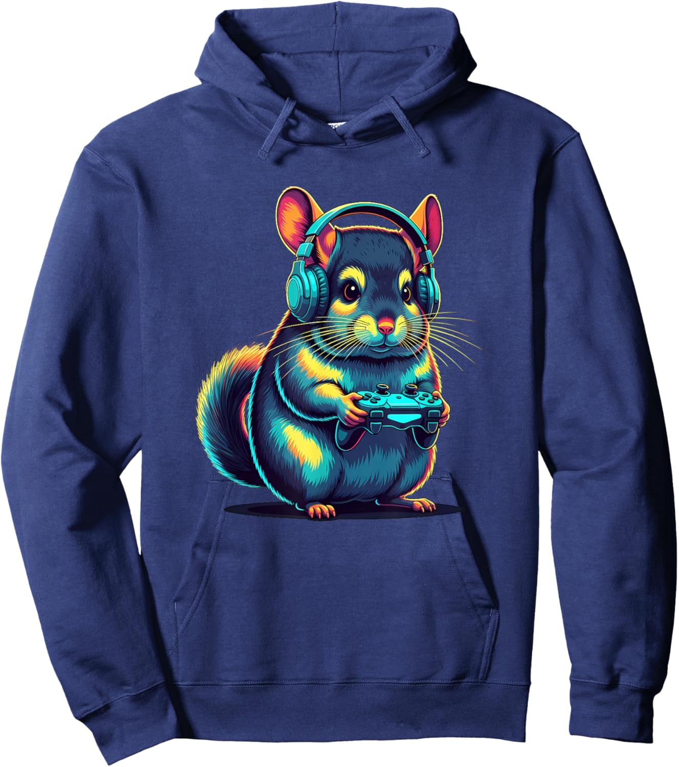 Chinchilla Gaming Animal Video Games Funny Chinchilla Hoodie - Hoodie | Navy