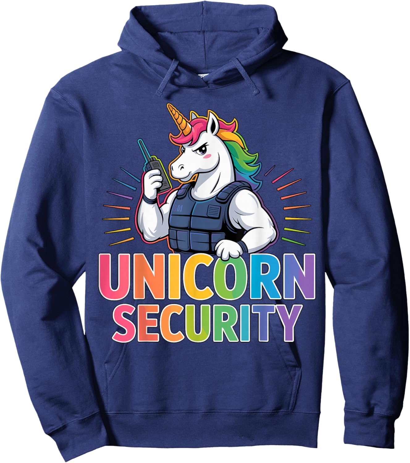 Unicorn Security Funny Matching Costume Hoodie - Hoodie | Navy