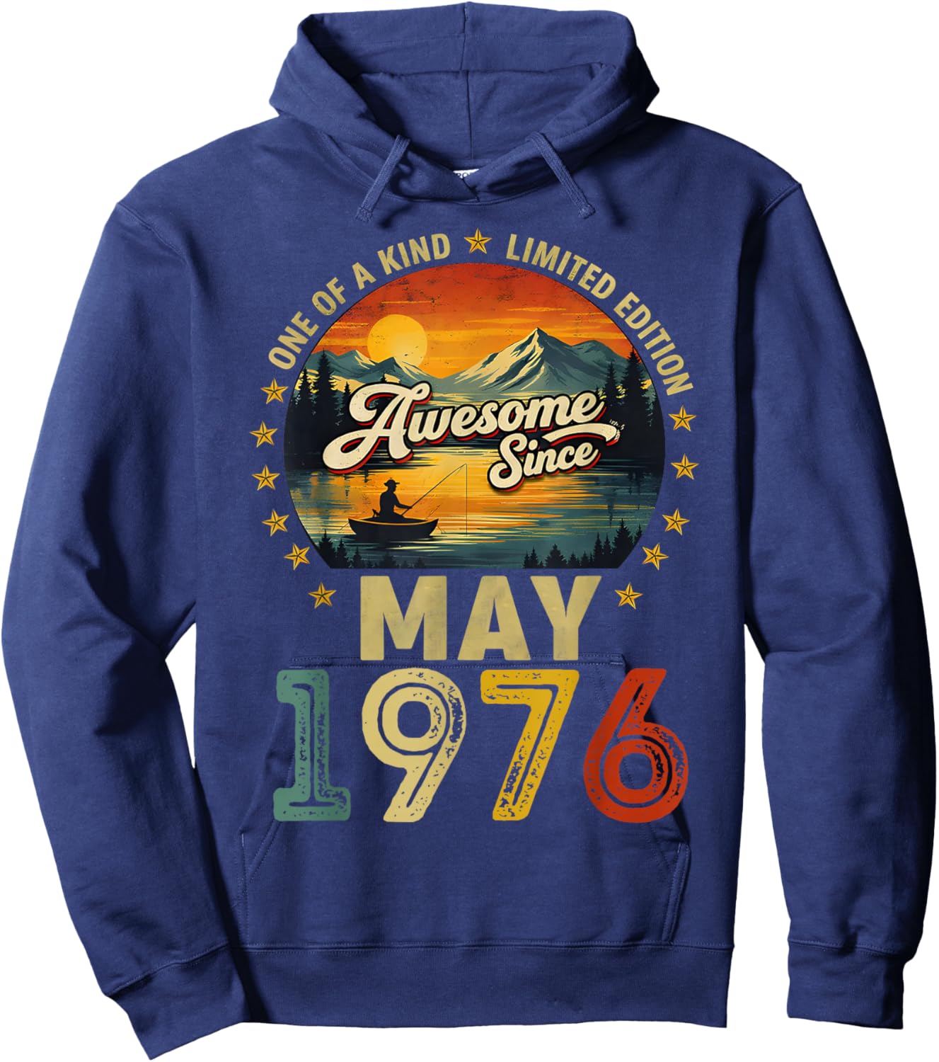 50 Year Old Vintage May 1976 50th Birthday Men Dad Hoodie - Hoodie | Navy
