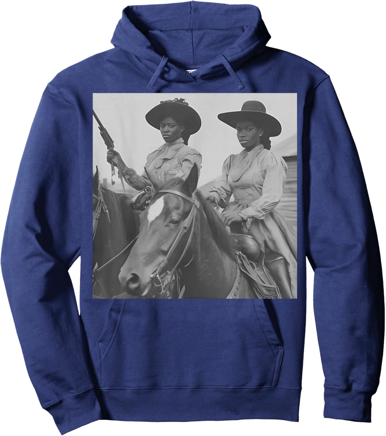 Black African American Cowgirl Western Country Texas Rodeo Hoodie - Hoodie | Navy