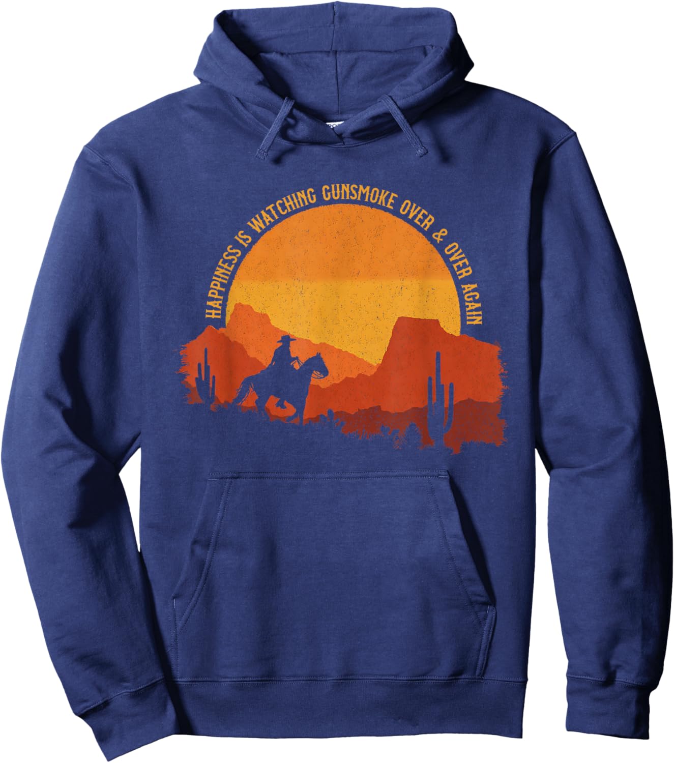 Happiness is Watching Gunsmoke Over & Over Again - Gunsmoke Hoodie - Hoodie | Navy