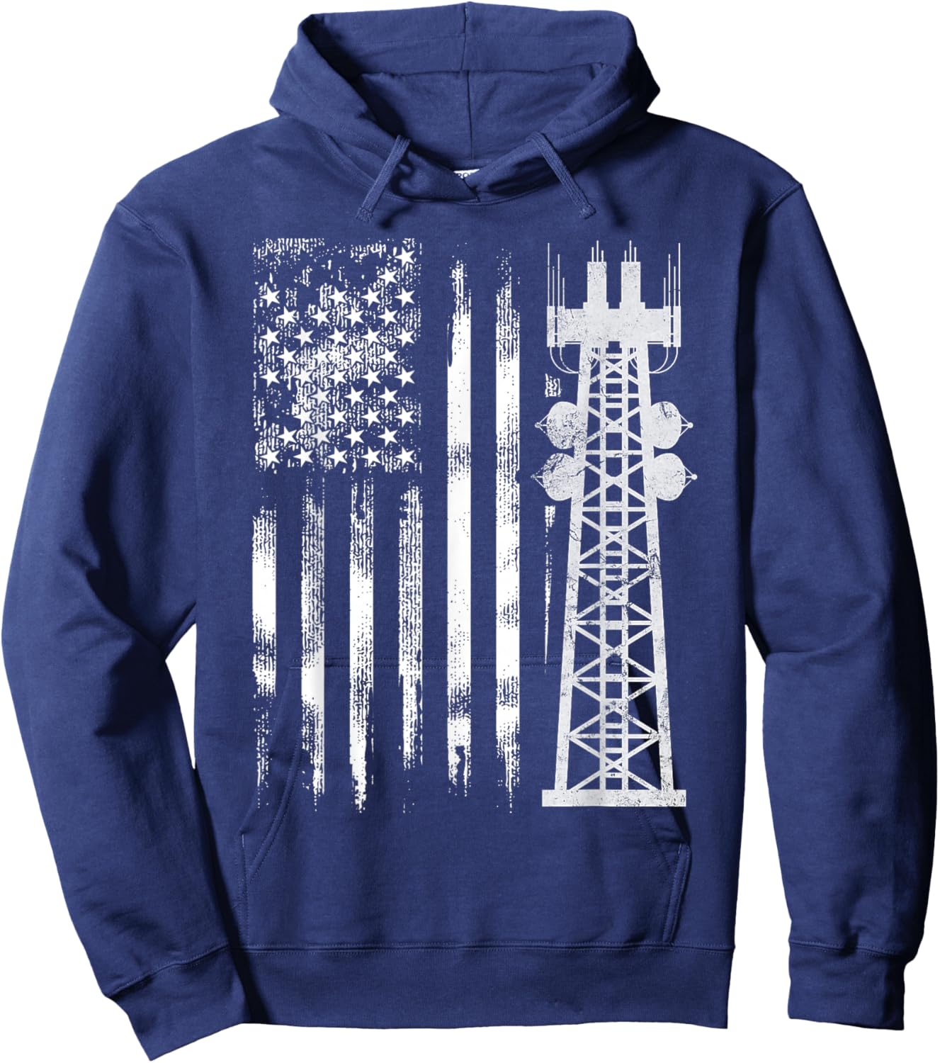 Patriotic Tower Climber Transmissionservie Climbing Hoodie - Hoodie | Navy