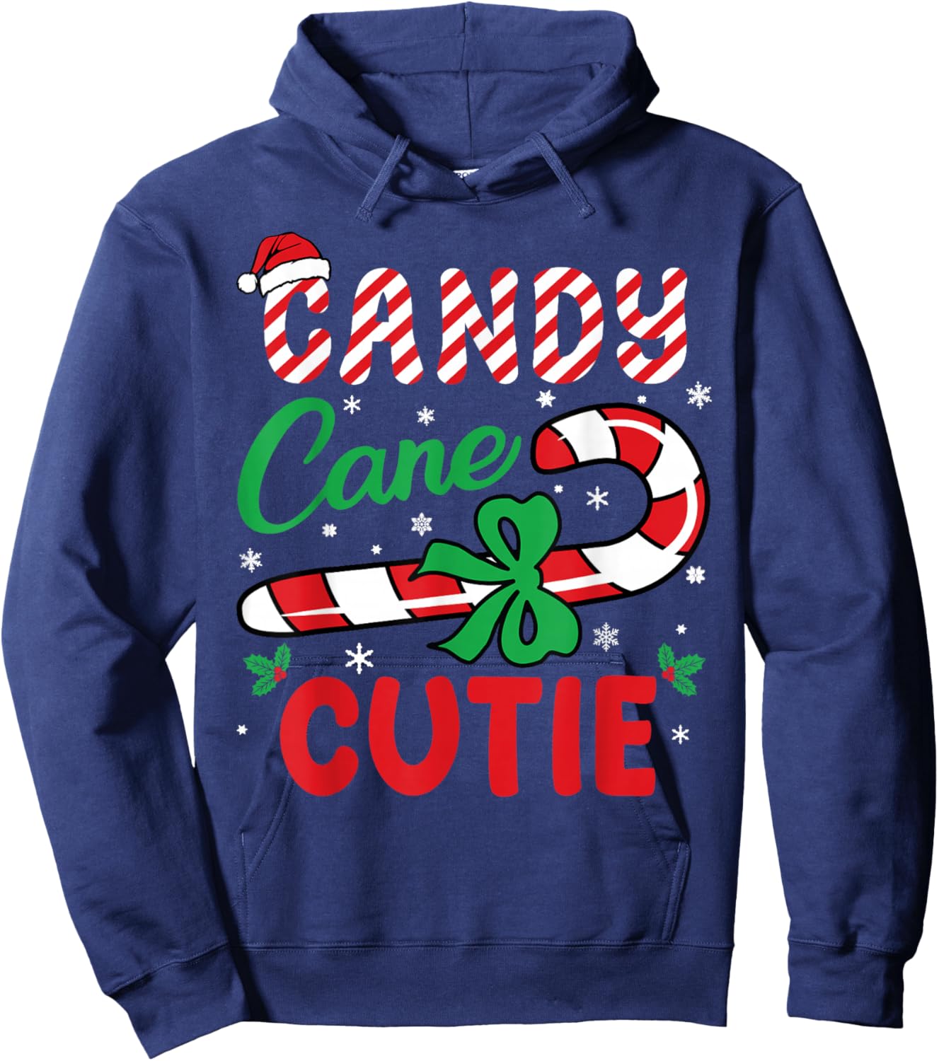 Candy Cane Cutie Funny Christmas Holiday Boys Toddlers Kids Hoodie - Hoodie | Navy