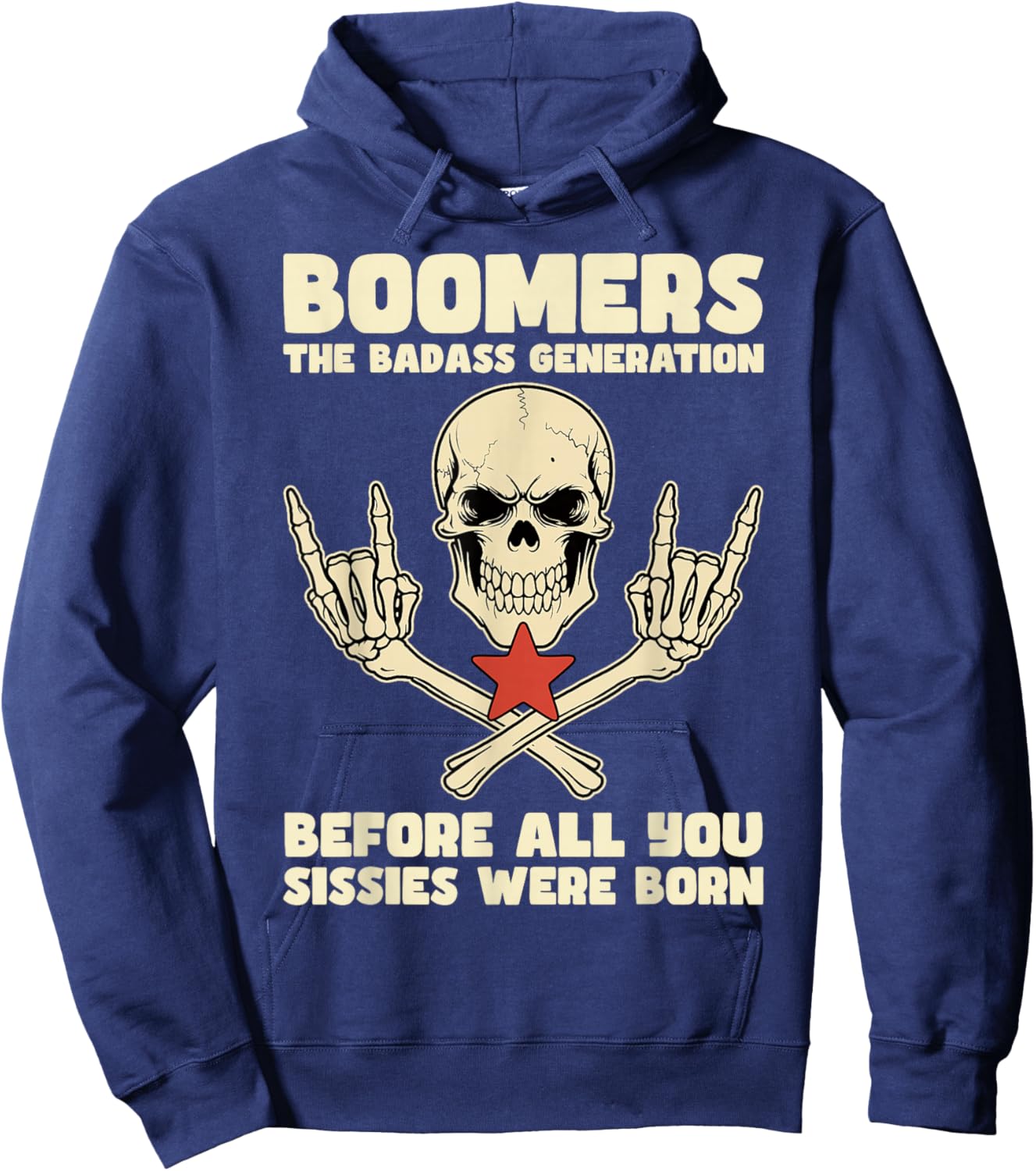 Boomers Badass Generation Retro Vintage Rebel Pride Boomer Hoodie - Hoodie | Navy