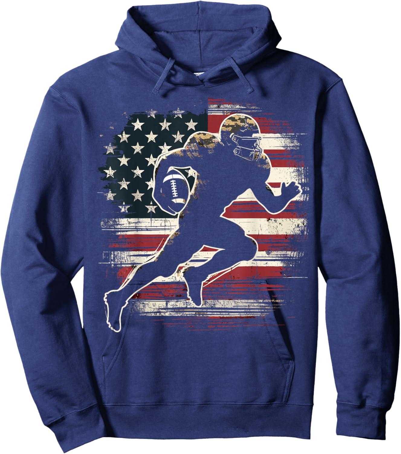 American Football Player Patriotic Hoodie - Hoodie | Navy