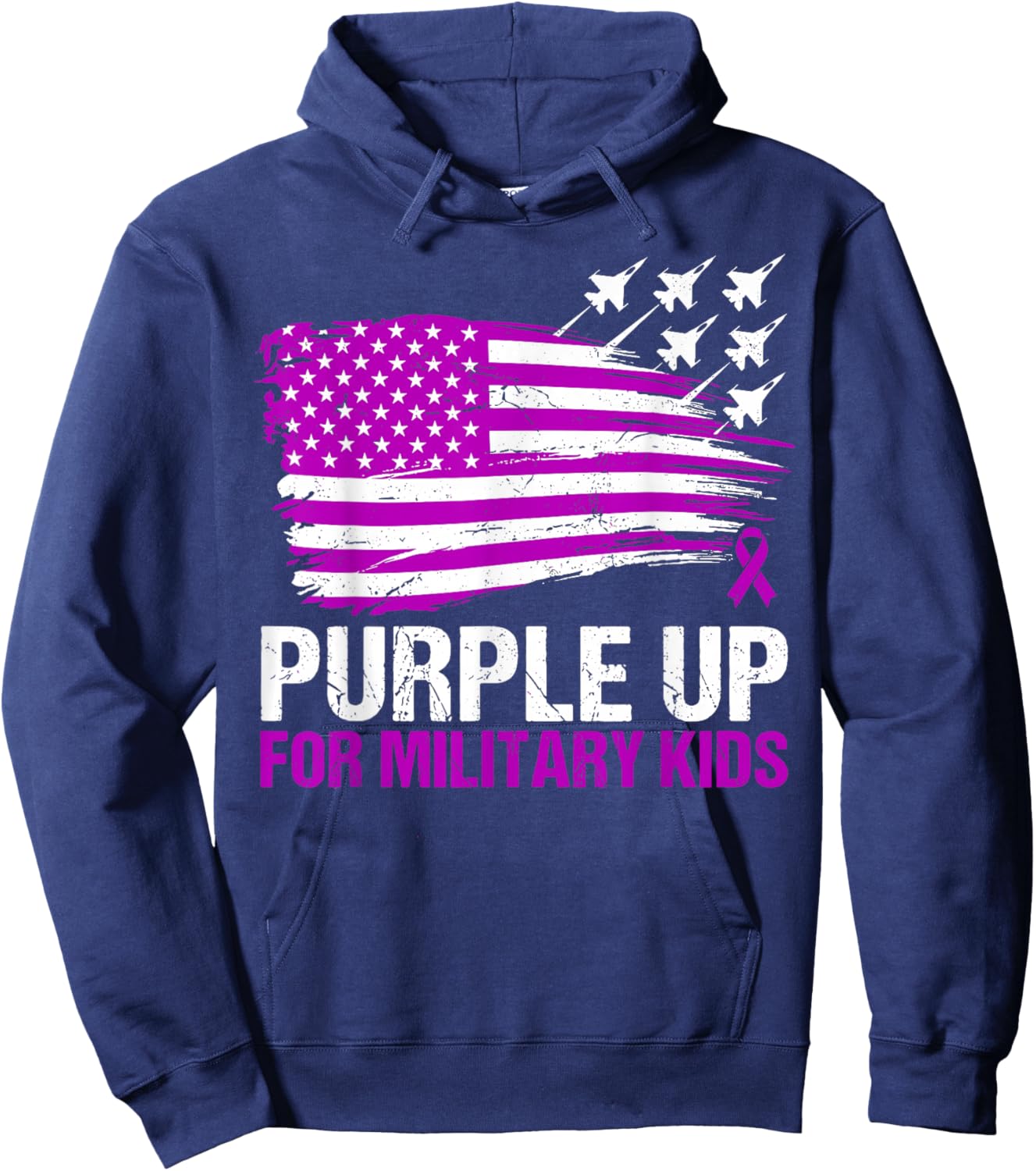 Purple Up Military Kids Month of Military Kids Hoodie - Hoodie | Navy