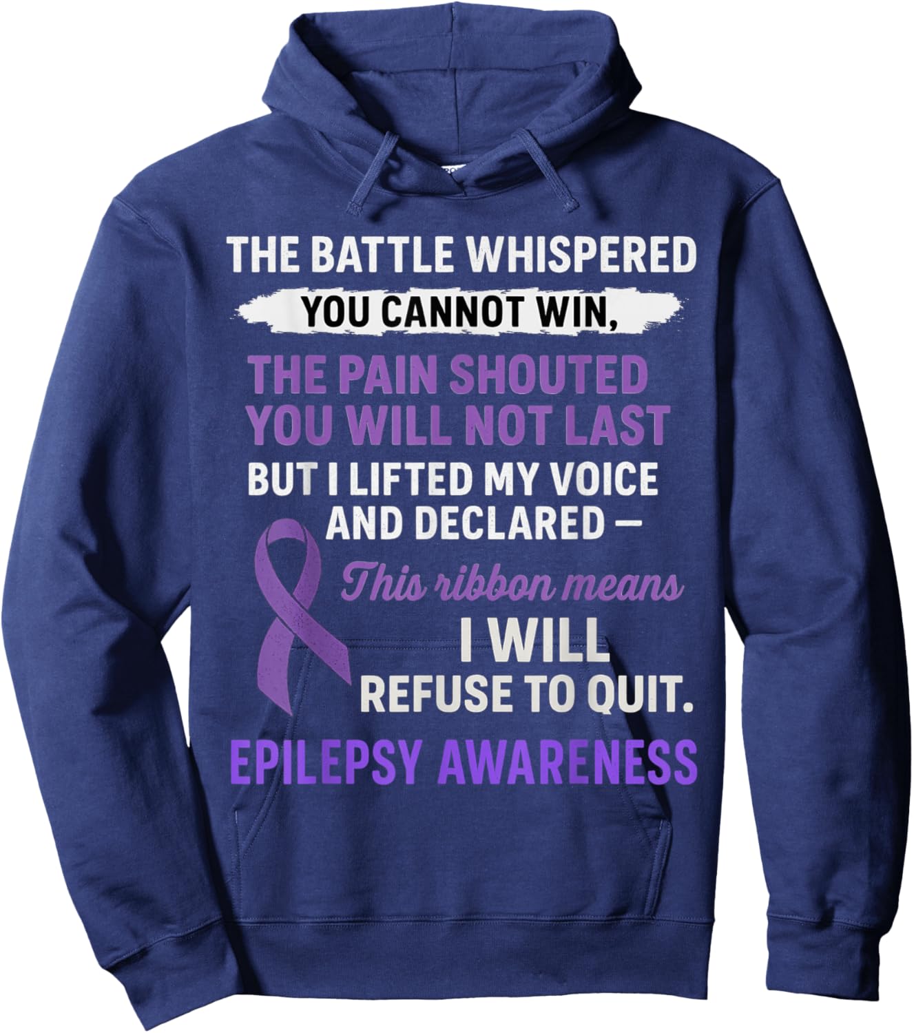 Vintage Epilepsy Awareness Hoodie - Hoodie | Navy