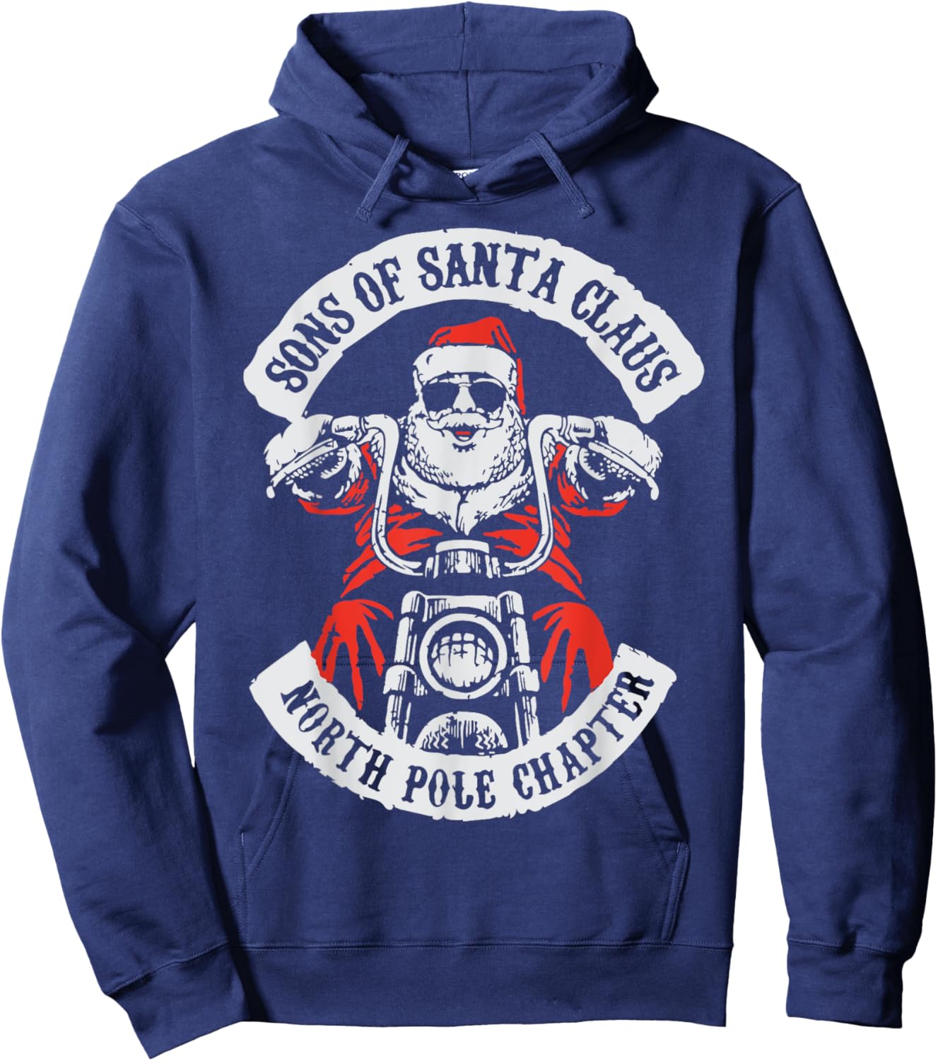 Sons Of Santa Claus North Pole Chapter Funny Christmas Quote Hoodie - Hoodie | Navy