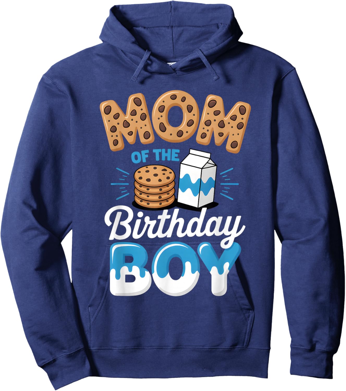 Mom of The Birthday Boy Cookie Milk Matching Celebration Hoodie - Hoodie | Navy