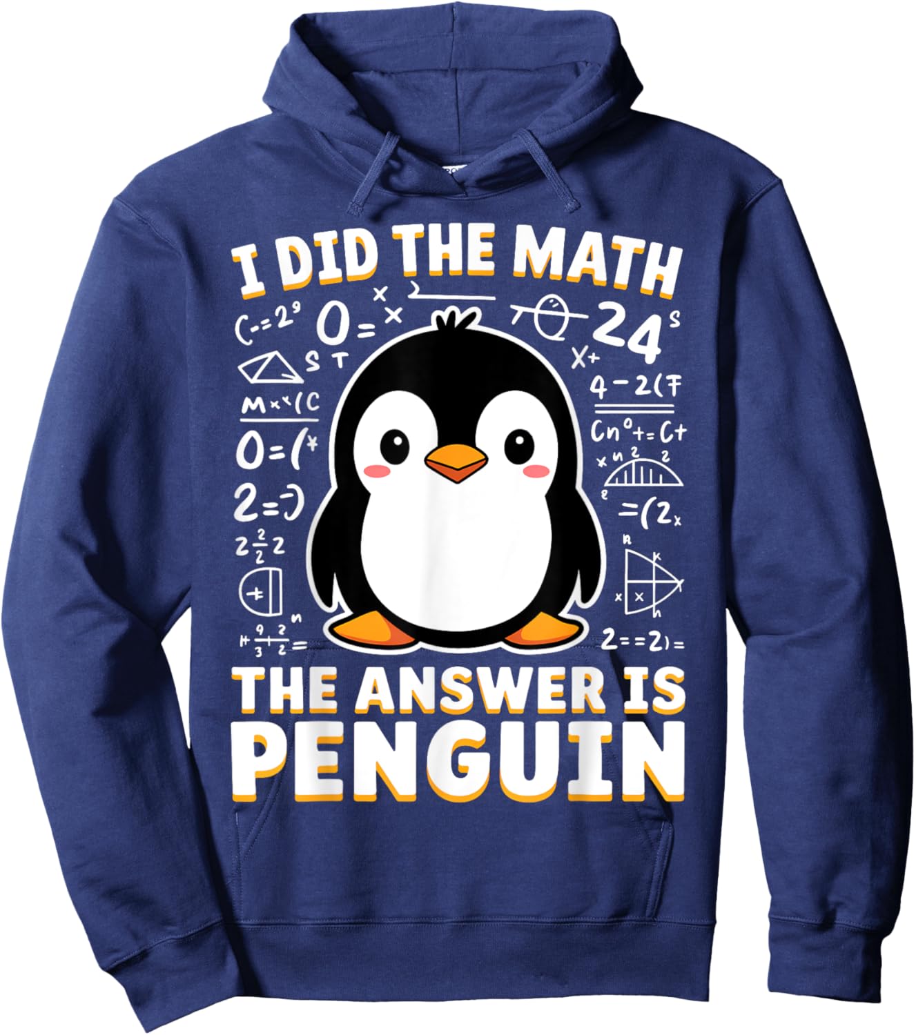 Math and Penguin Funny Gifts Women Kid Penguin Lover Hoodie - Hoodie | Navy