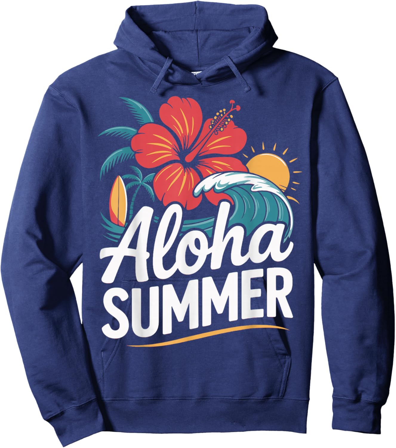 Aloha Summer Hawaiian Teacher Last Day of School Beach Lover Hoodie - Hoodie | Navy
