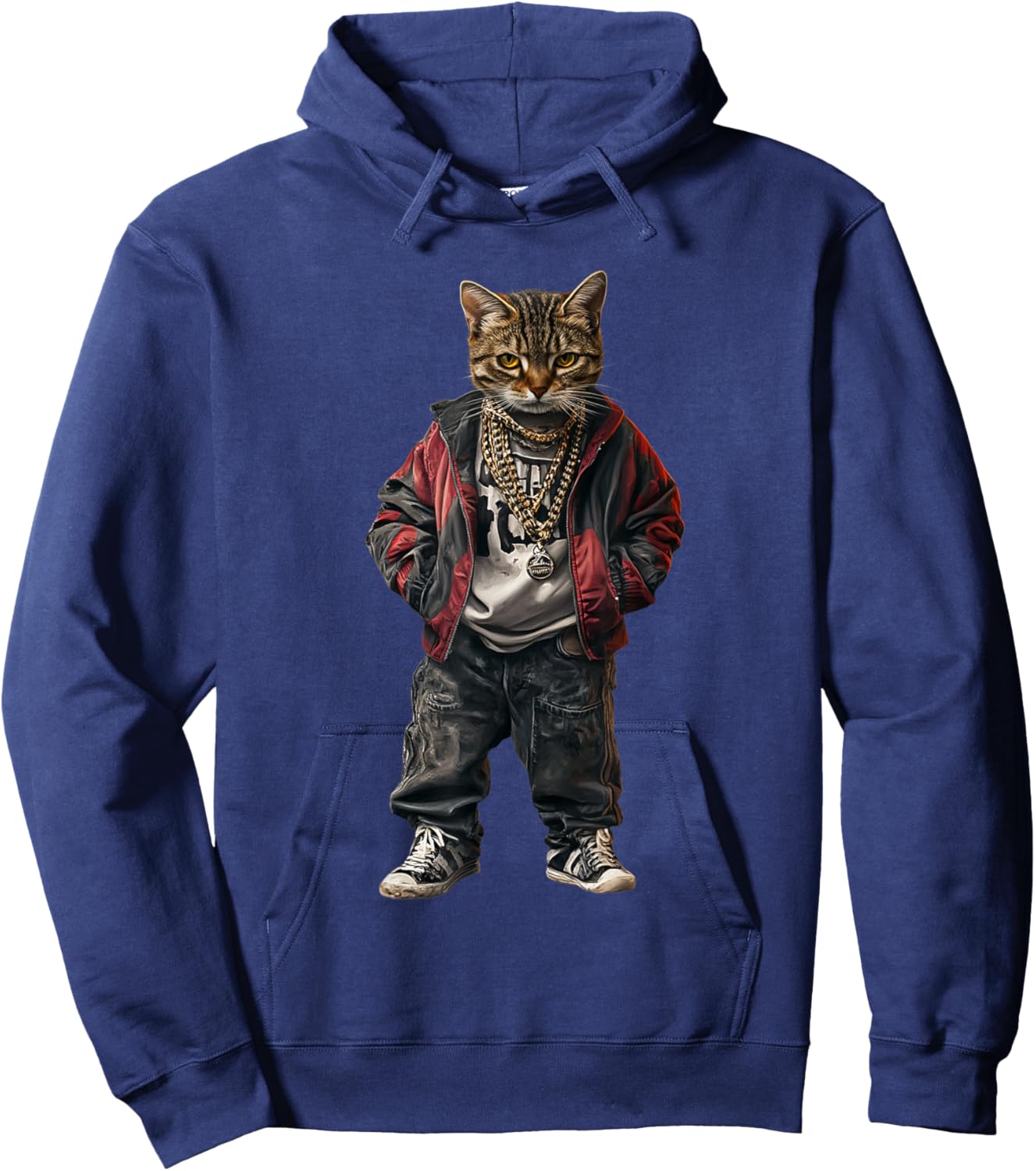Thug Gangster Life Cat For Hip Hop Fans Meme and Cat lovers Hoodie - Hoodie | Navy