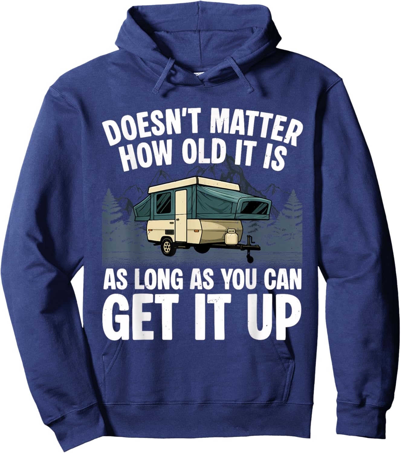 Pop Up Camper Art Boys Dad Pop Up Trailer Camping Hoodie - Hoodie | Navy