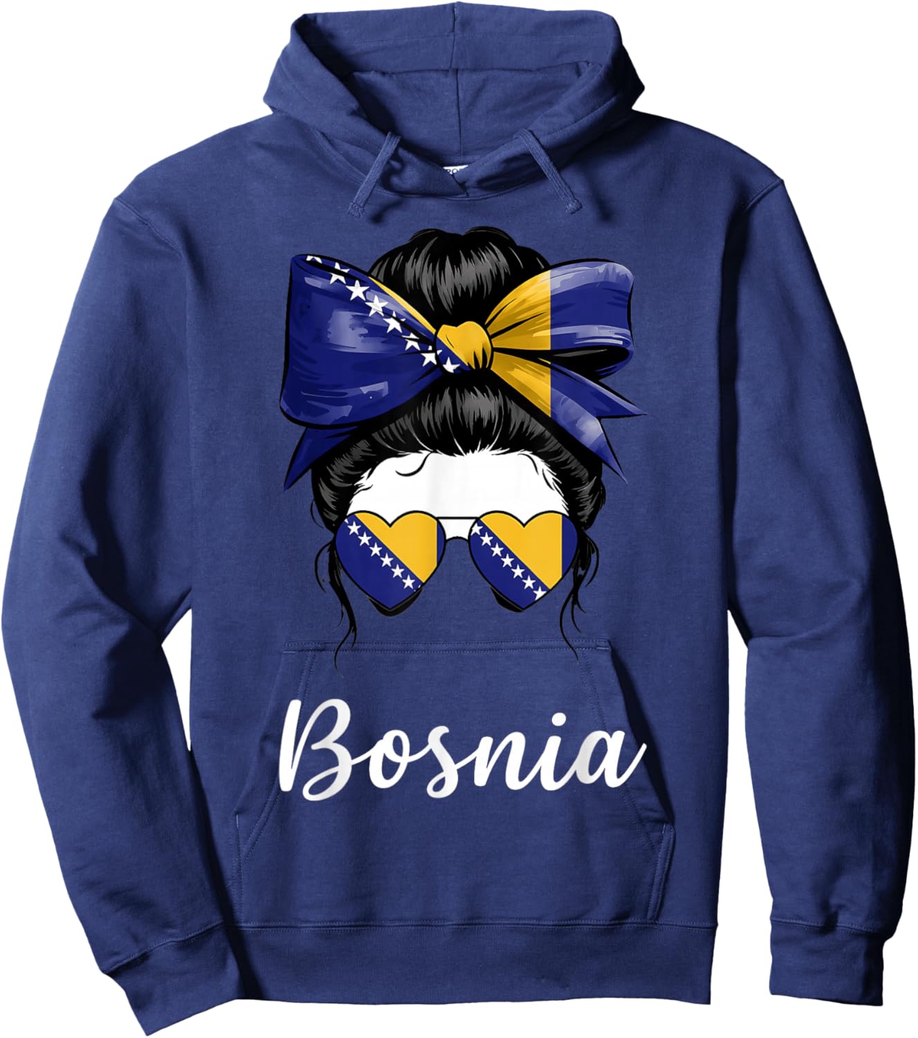 Bosnia and Herzegovina Roots Bosnian Flag Hoodie - Hoodie | Navy
