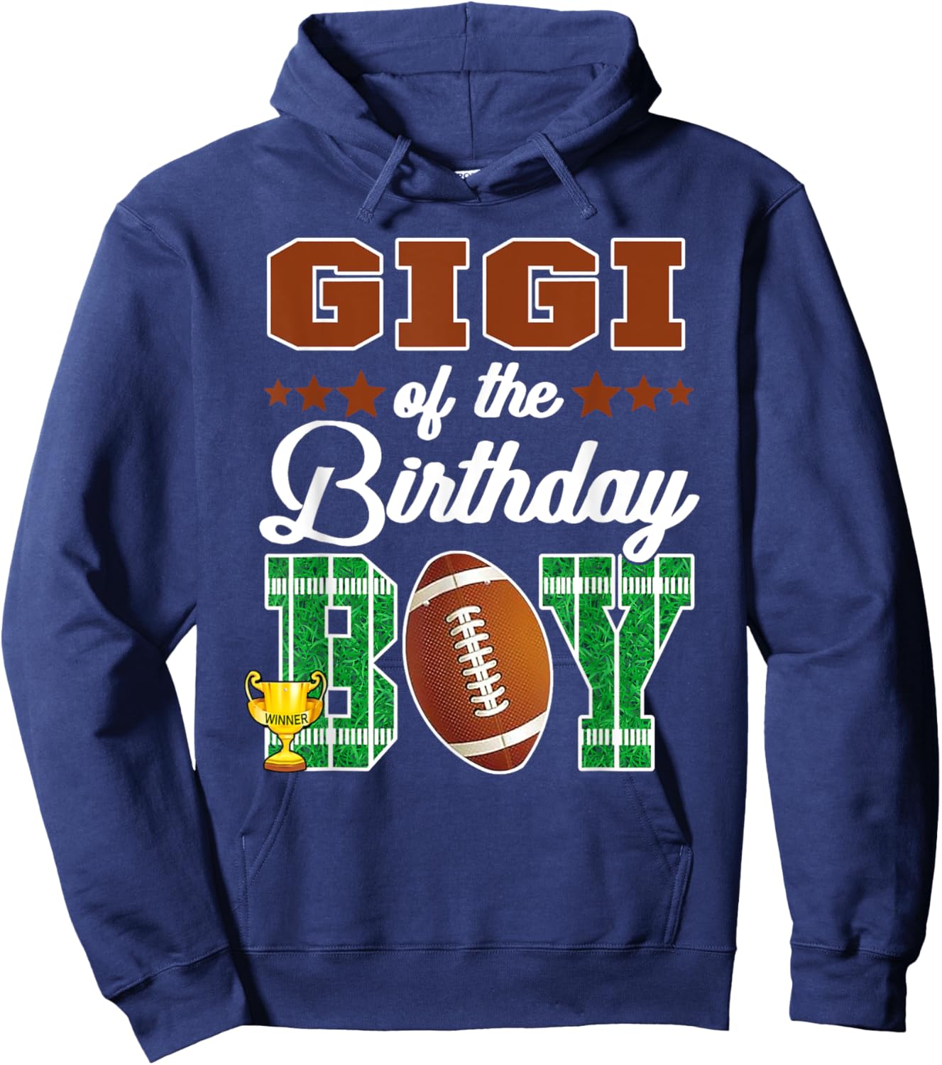 Gigi Of The Birthday Boy Football Party Family Matching Hoodie - Hoodie | Navy