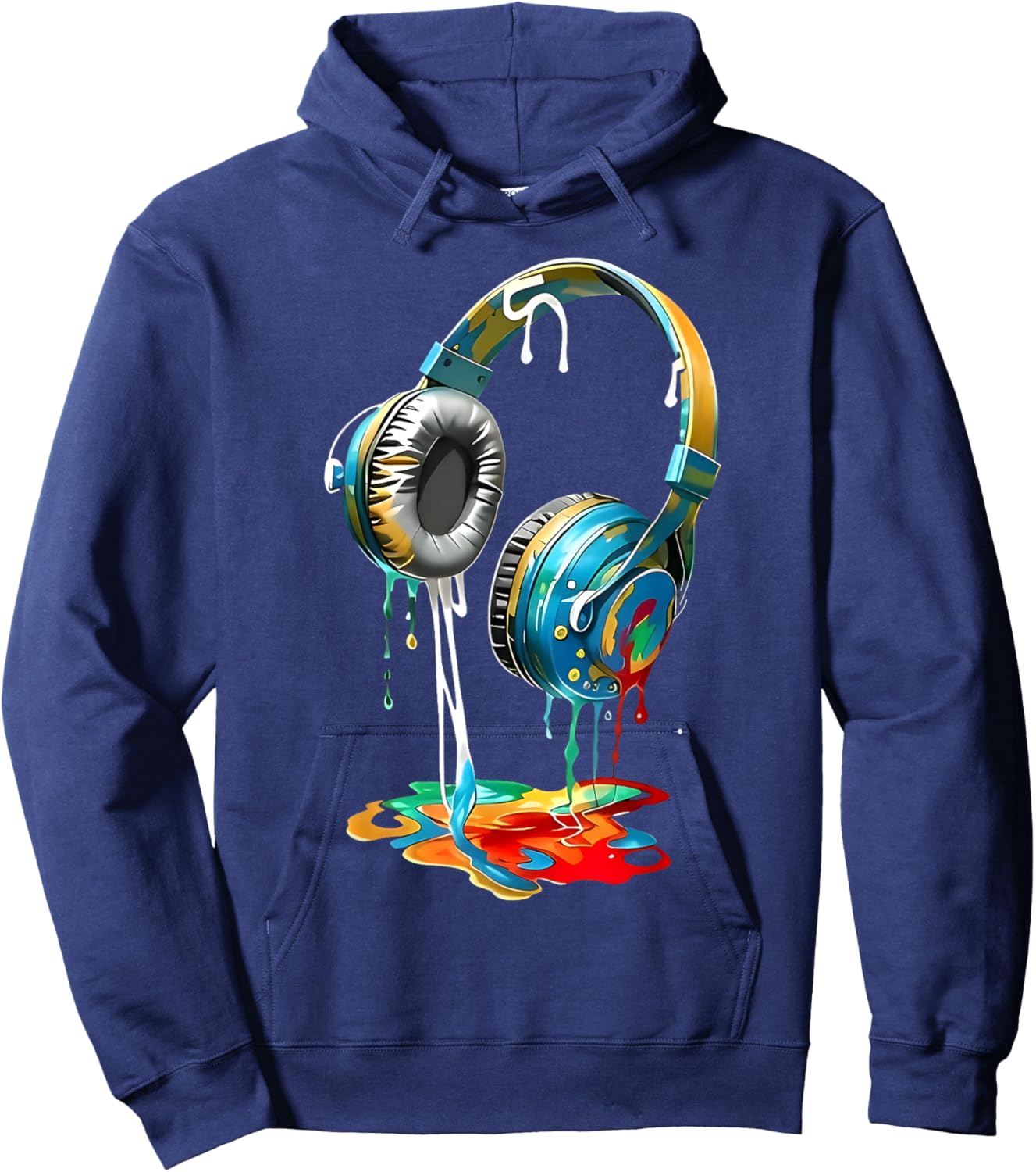 Colorful Headphones Music Lover Gifts Musican Music DJs Hoodie - Hoodie | Navy