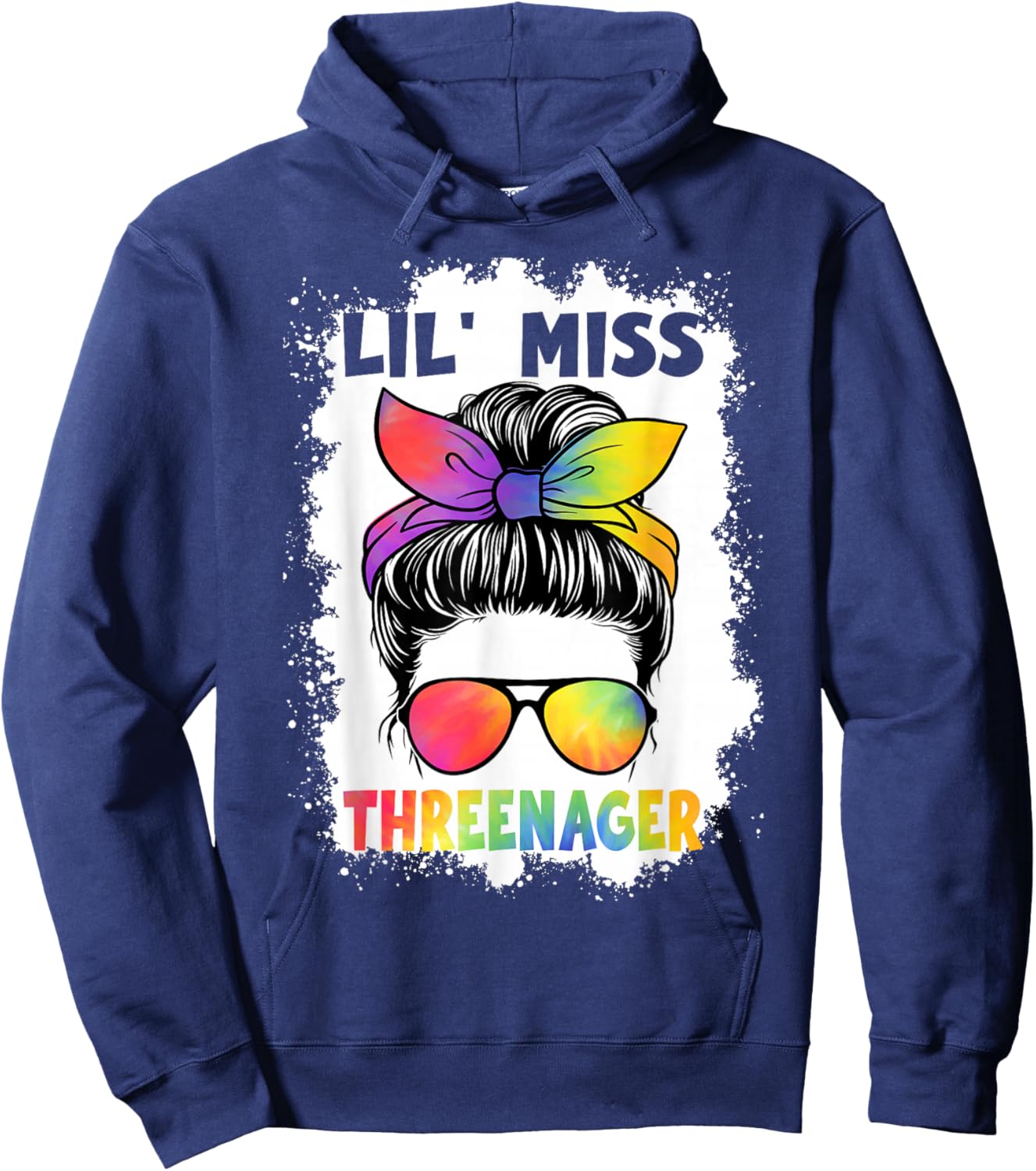 Little Miss Threenager Birthday 3 Years 3rd Birthday Girl Hoodie - Hoodie | Navy