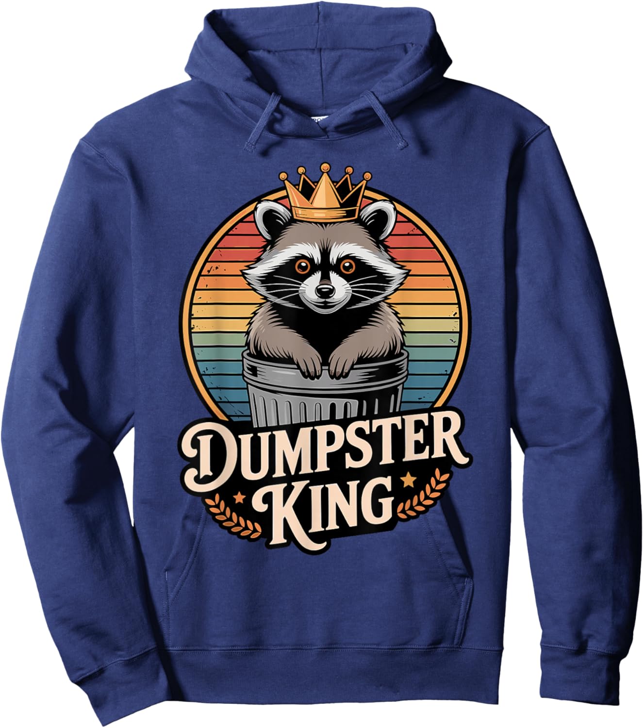 Animal Puns Dumpster King Funny Raccoon Hoodie - Hoodie | Navy