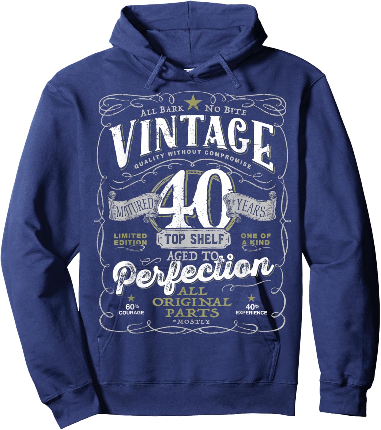 40th Birthday Top , Vintage Aged Top Shelf Born 1985 Hoodie - Hoodie | Navy