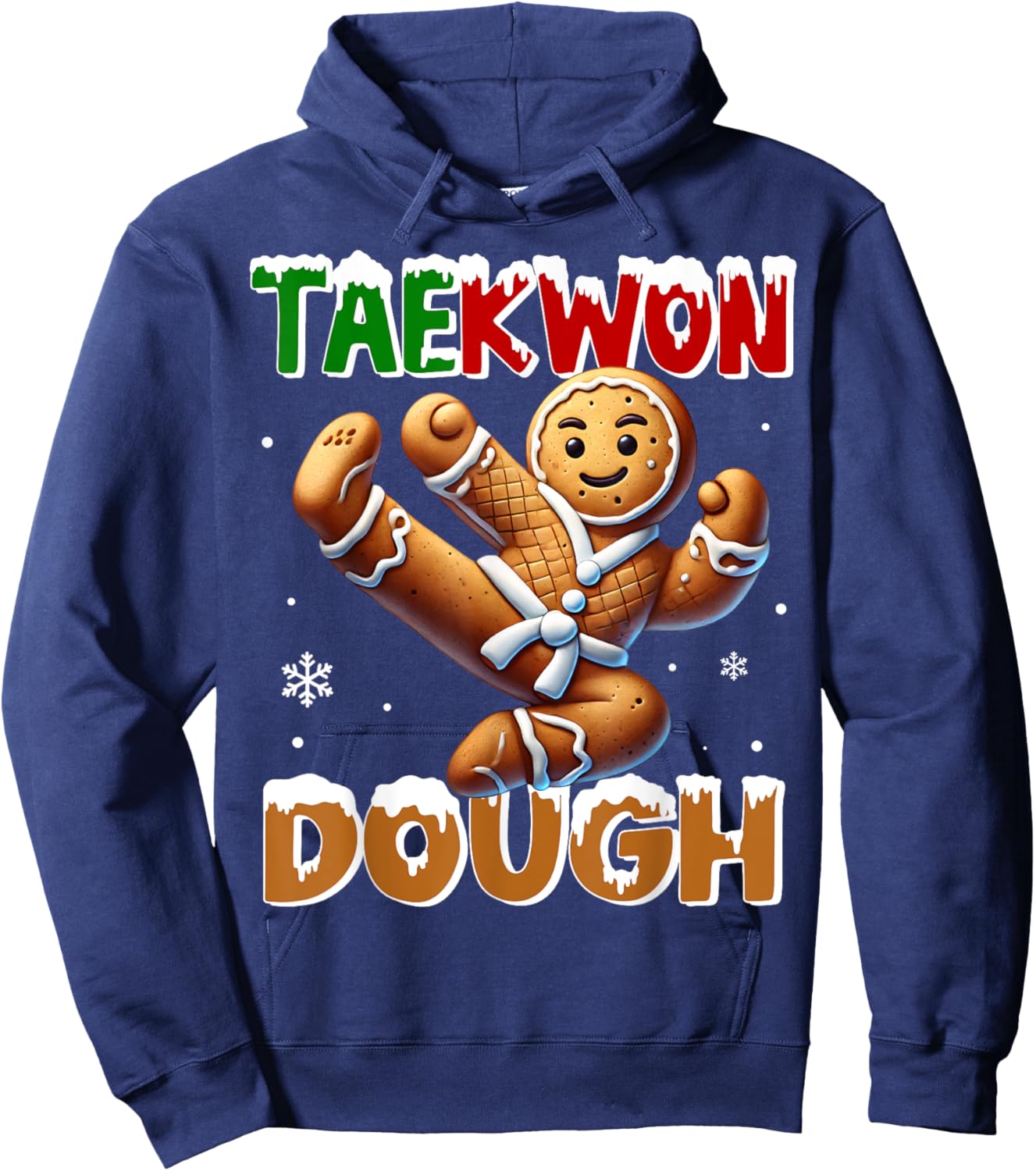 Funny Christmas Taekwondo TaeKwon Dough Ginger Bread Man Hoodie - Hoodie | Navy