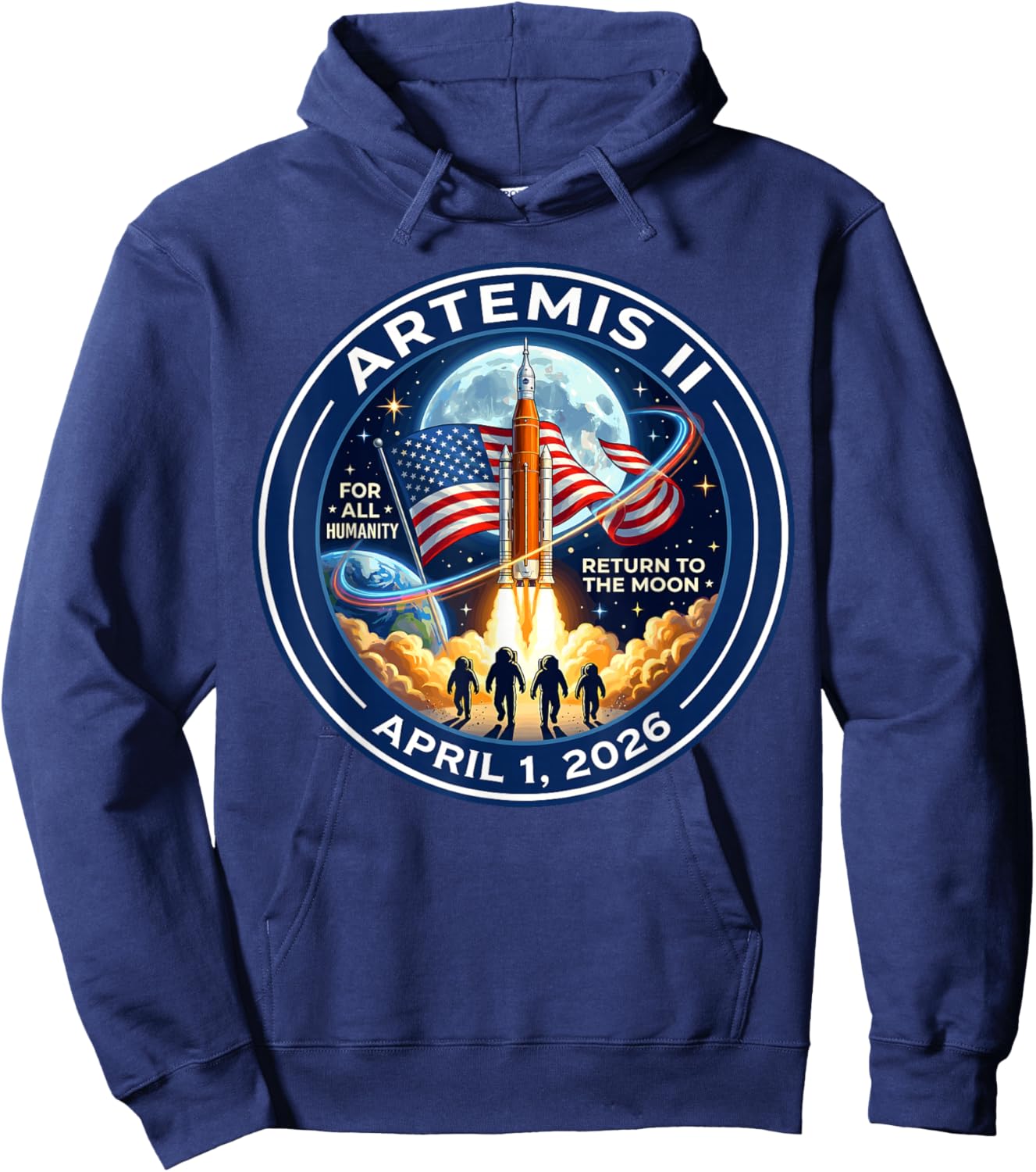 Artemis II 2026 Rocket Launch Mission to The Moon Artemis 2 Hoodie - Hoodie | Navy
