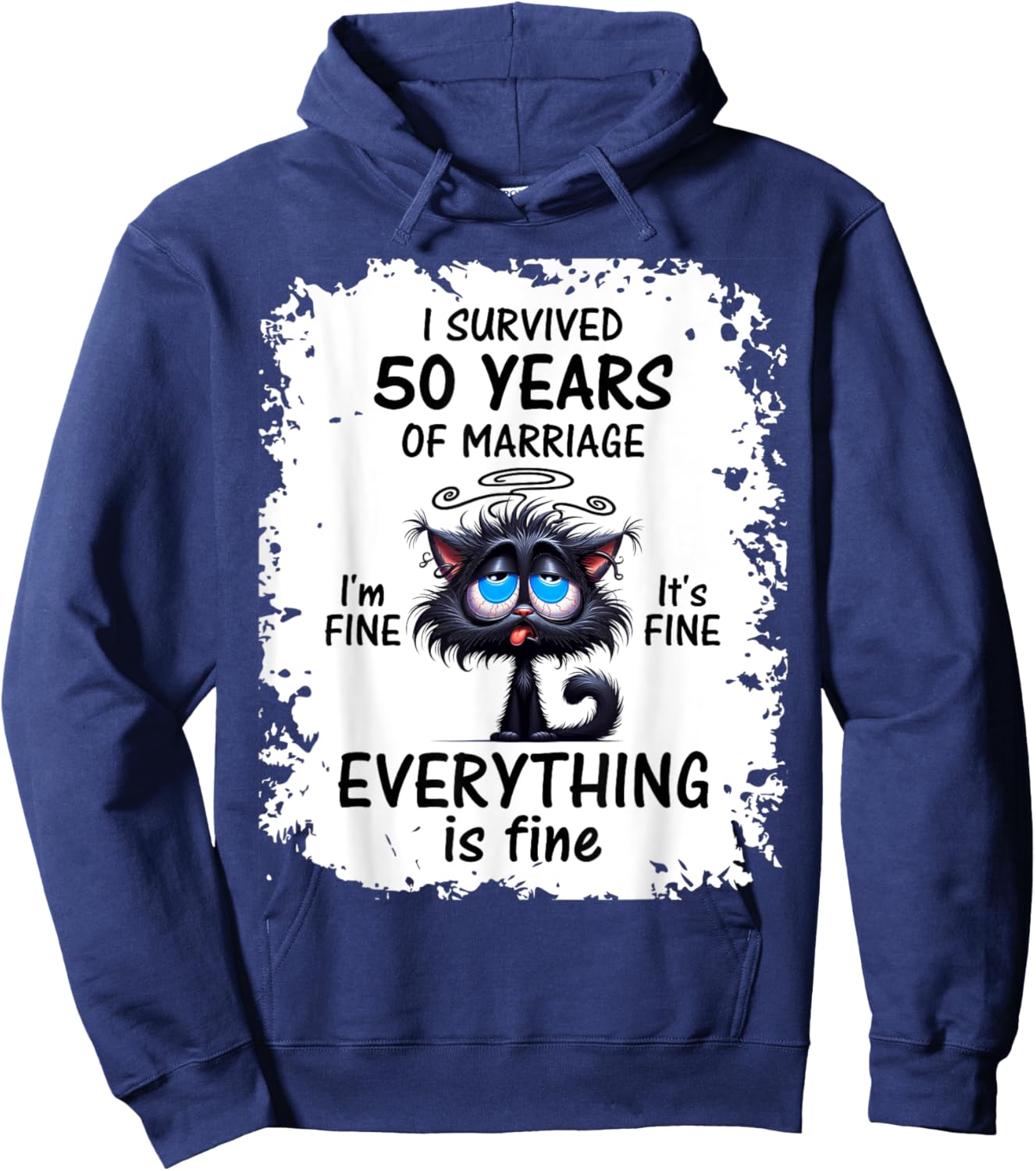 Golden Wedding I Survived 50 Years Of Marriage Hoodie - Hoodie | Navy