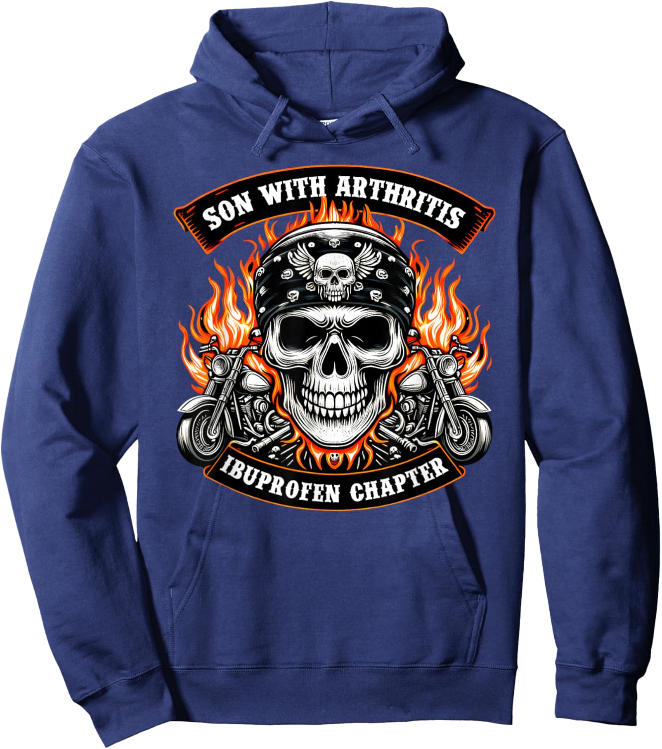 Sons With Arthritis Ibuprofen Chapter Biker Rider Motorcycle Hoodie - Hoodie | Navy