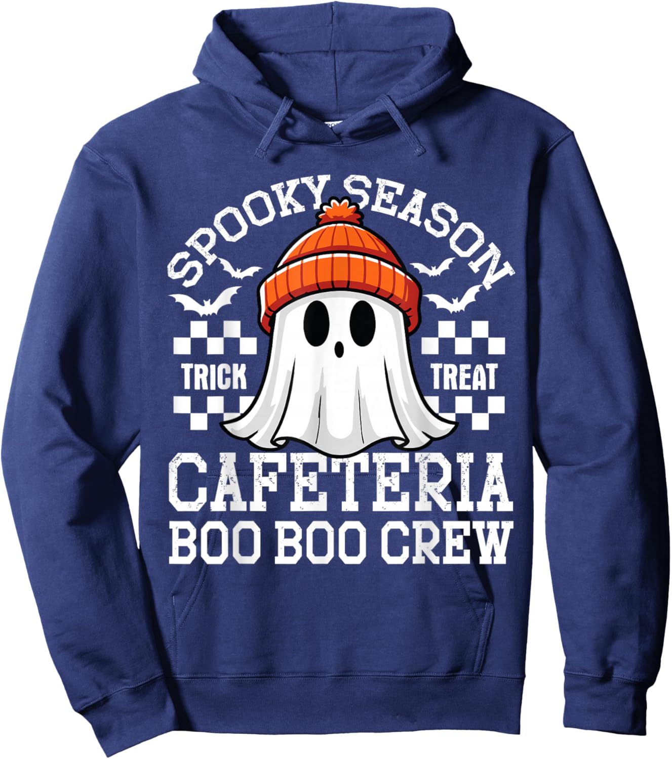 Spooky Season A Cafeteria Boo Crew Teacher Lunch Lady Squad Hoodie - Hoodie | Navy