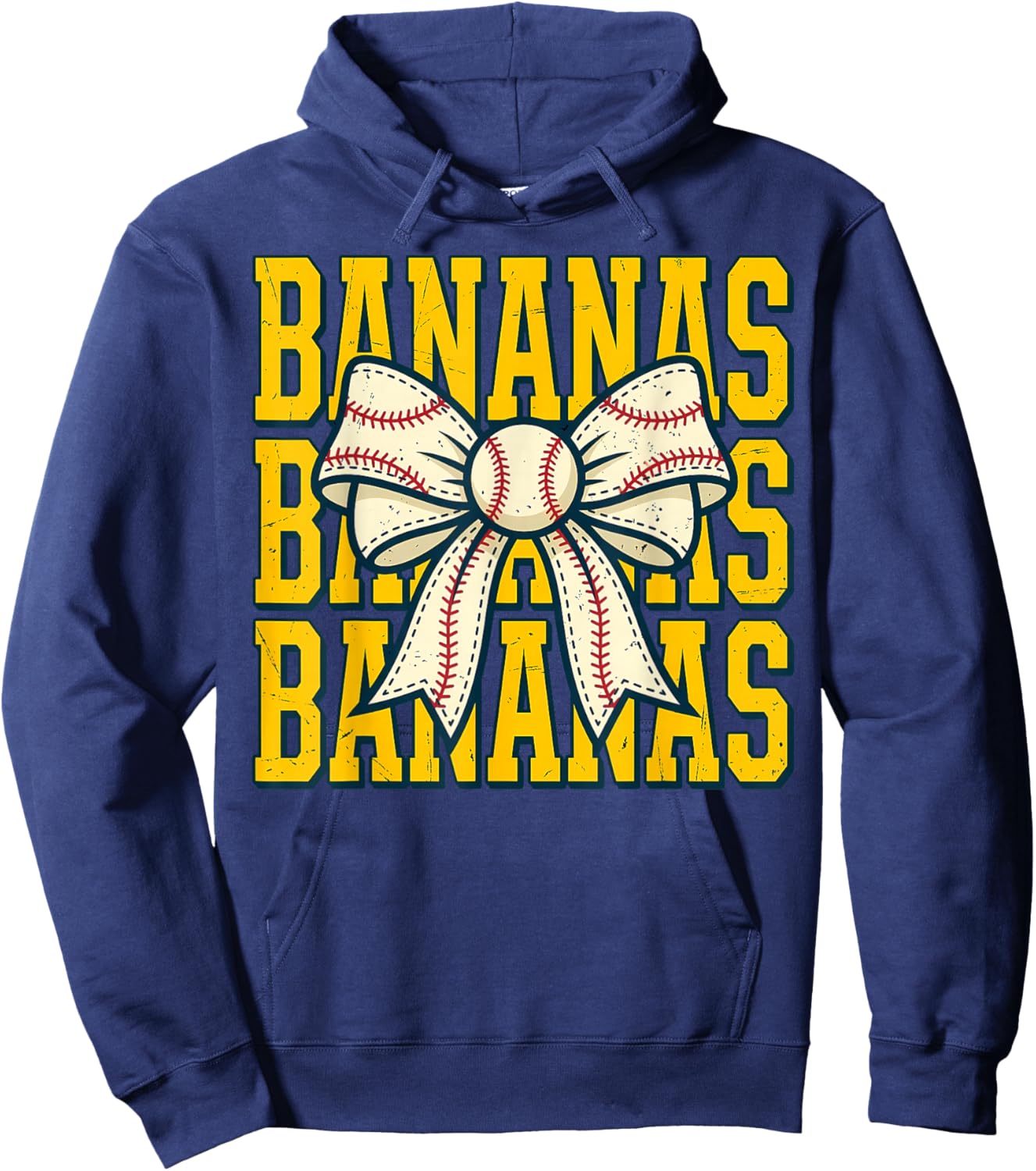 Banana Bow Ribbon Fruit Women Girls Kids Hoodie - Hoodie | Navy